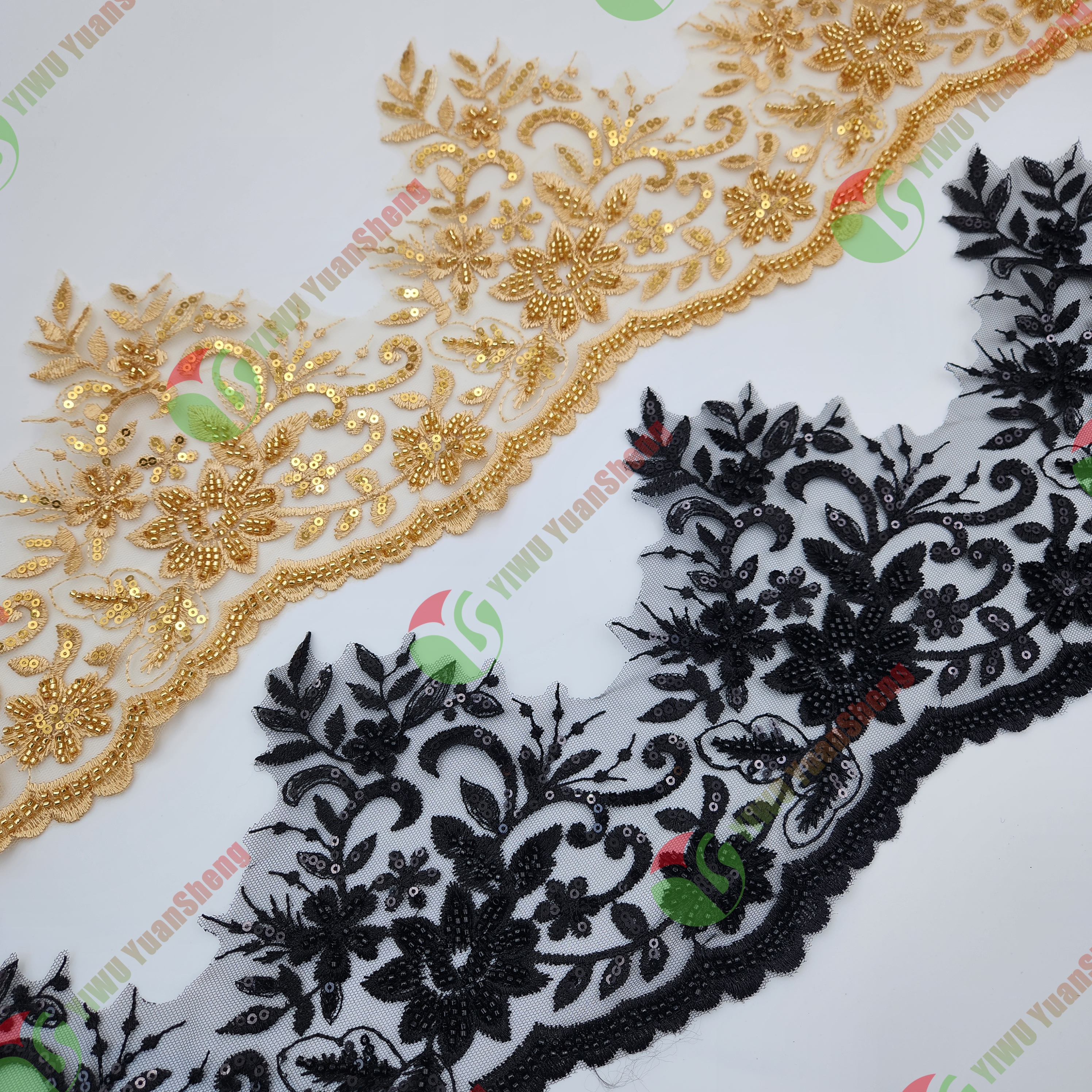 Glass bead mesh lace YS5142#