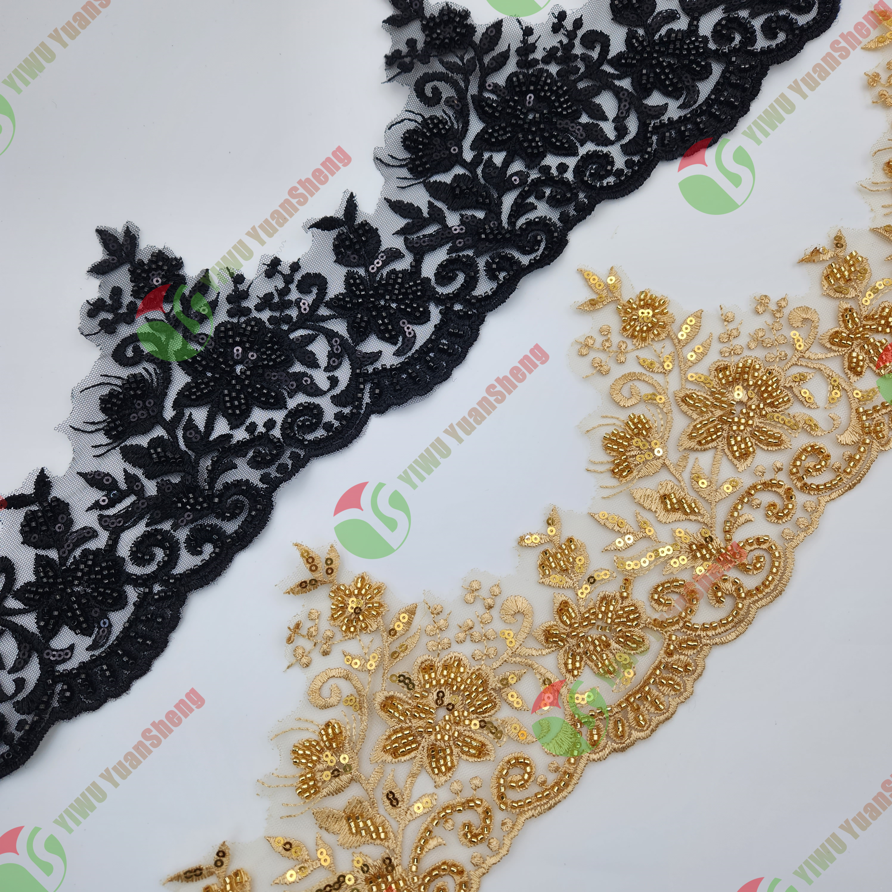 Glass bead mesh lace YS5145#