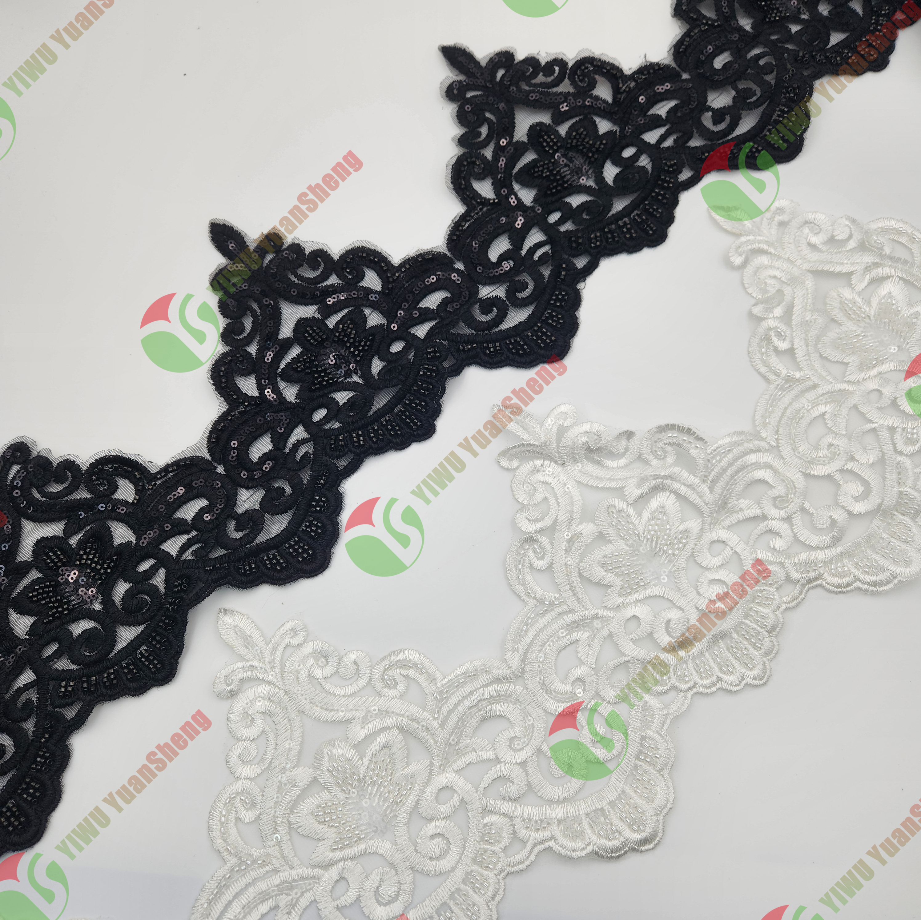 Glass bead mesh lace YS5148#