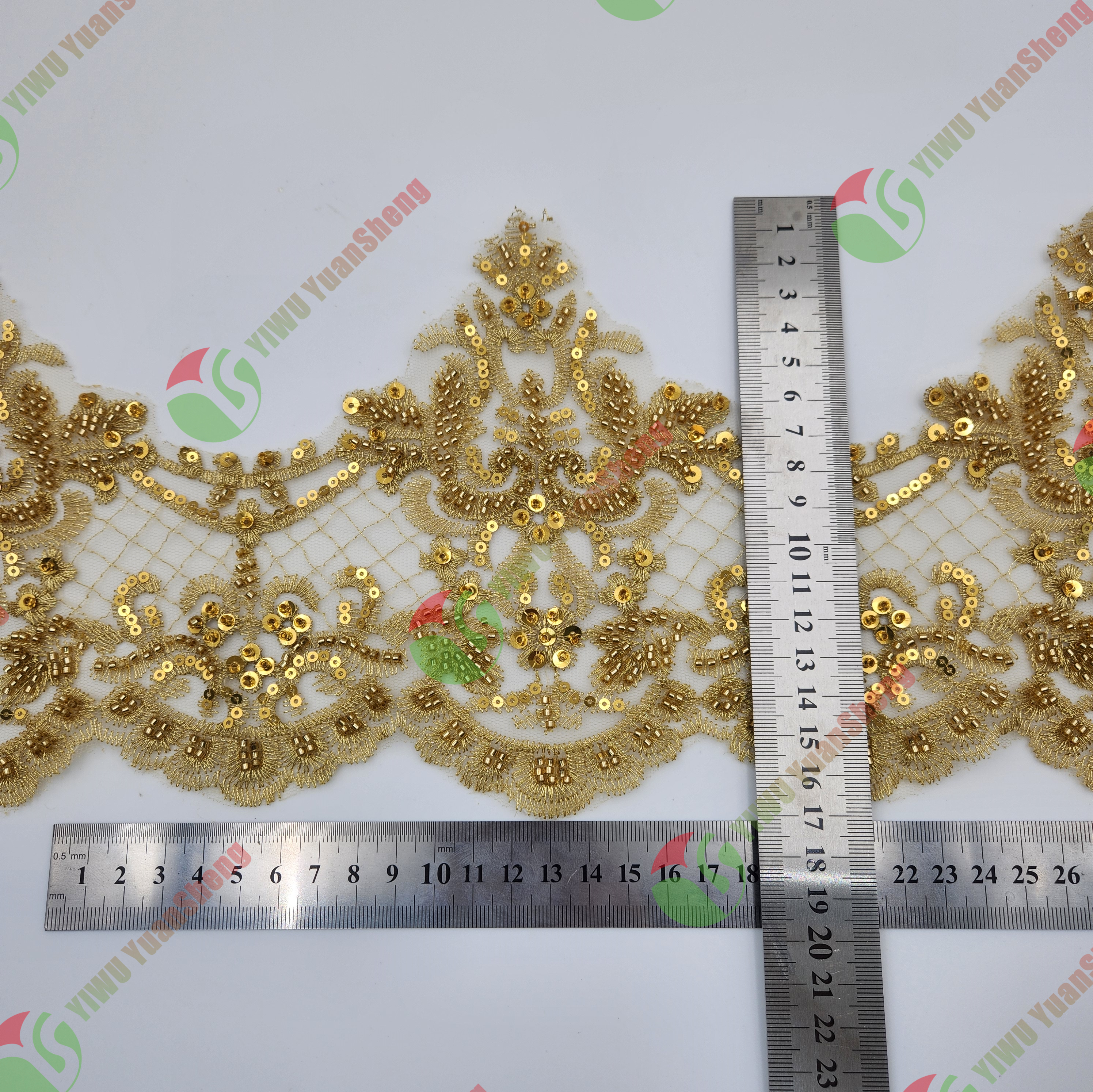 Glass bead mesh lace YS5152#