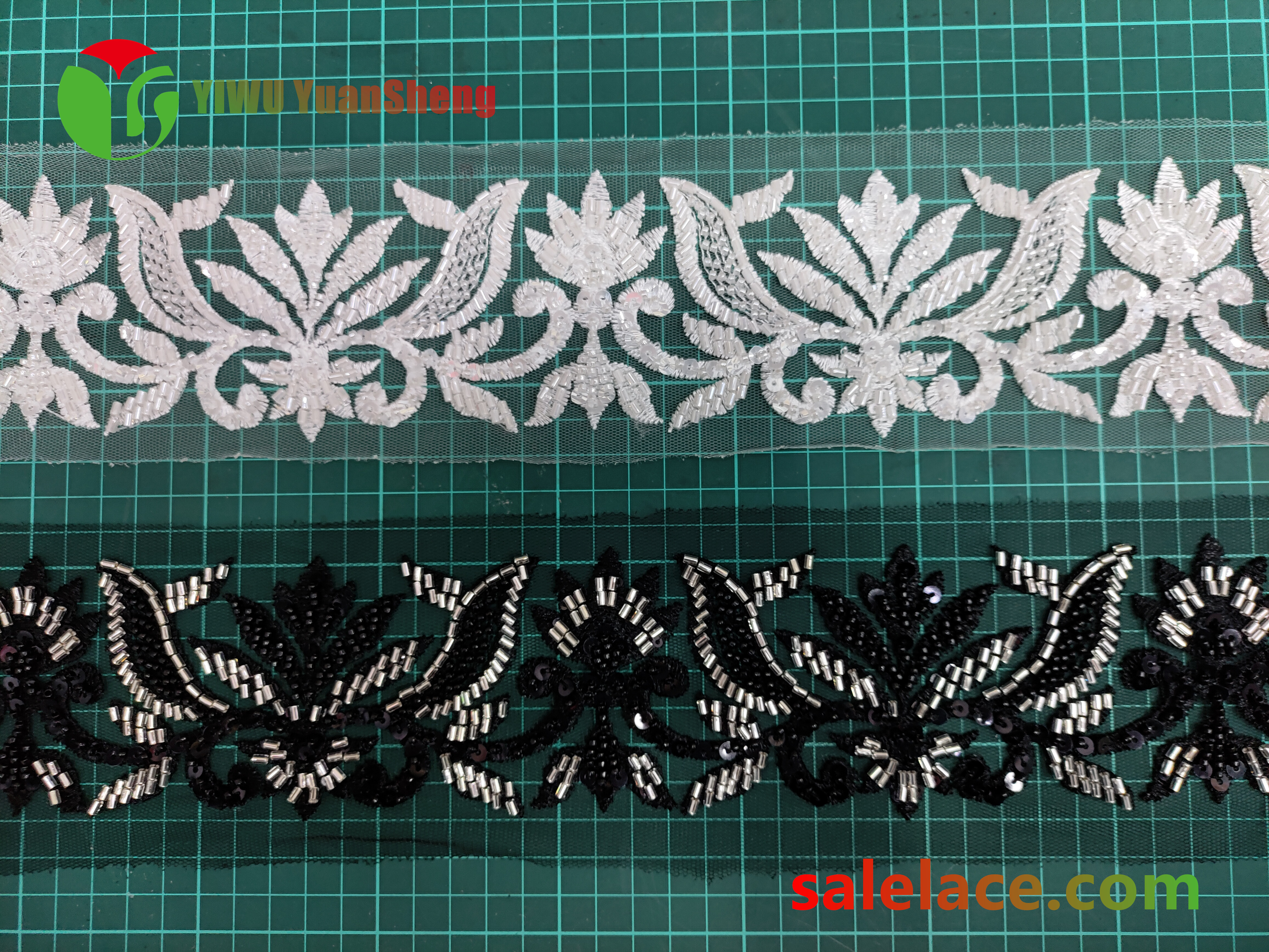 Glass bead mesh lace YS4030#