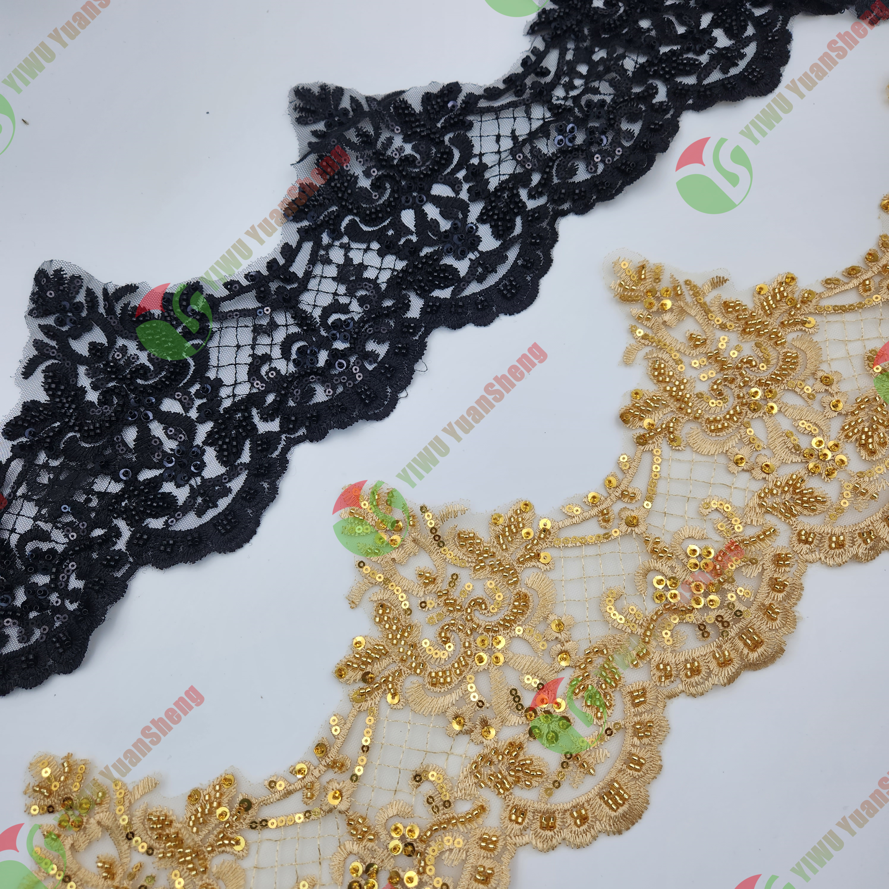 Glass bead mesh lace YS5152#