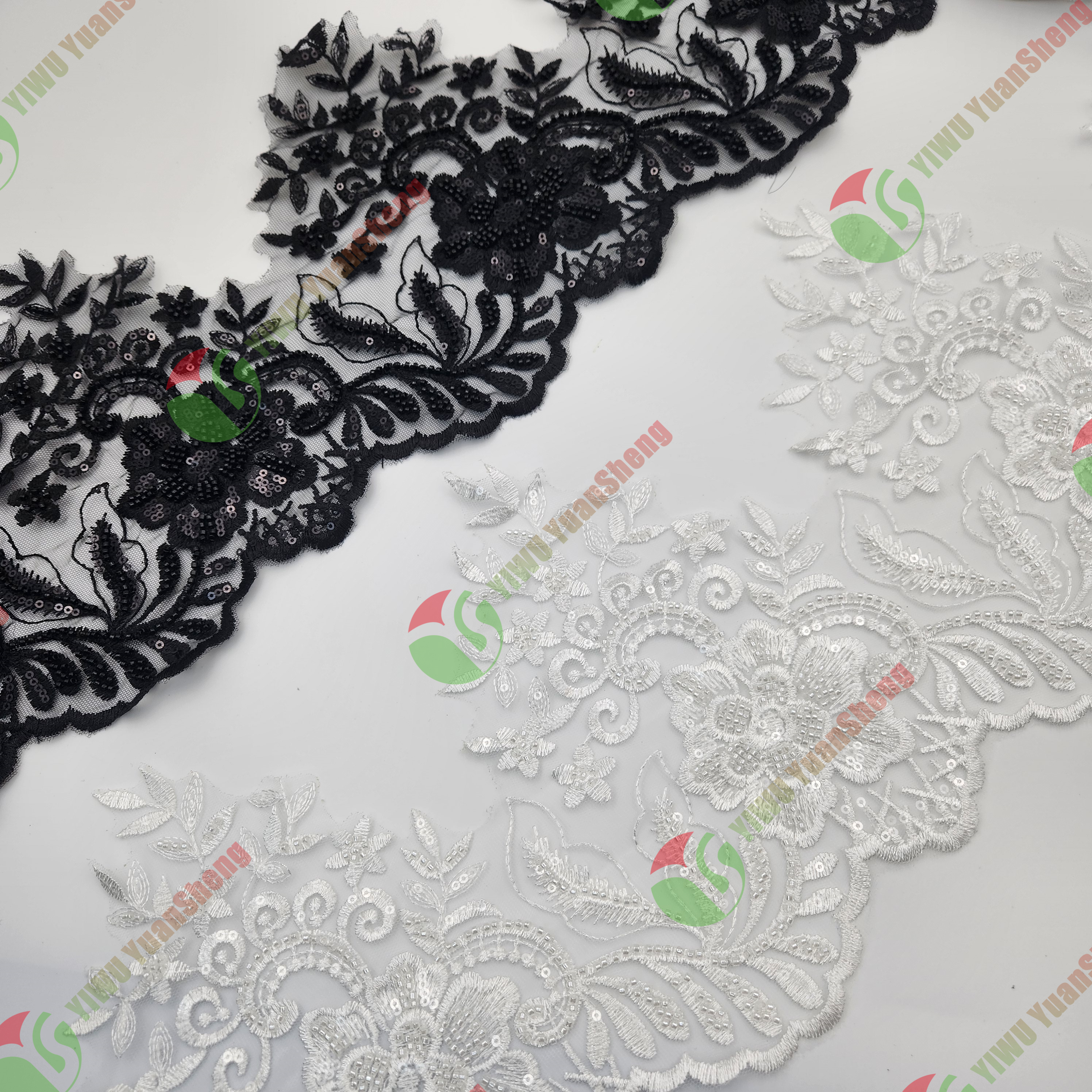 Glass bead mesh lace YS5158#