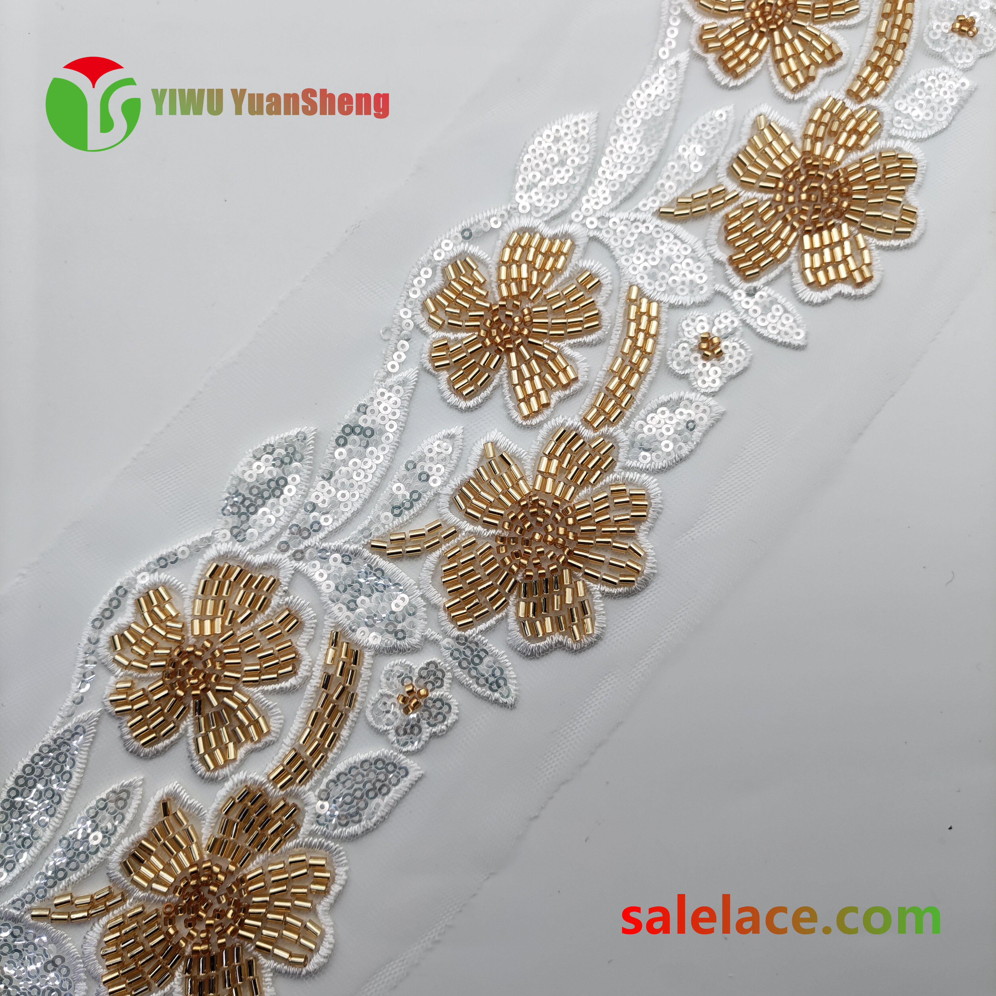 Glass bead mesh lace YS4126#