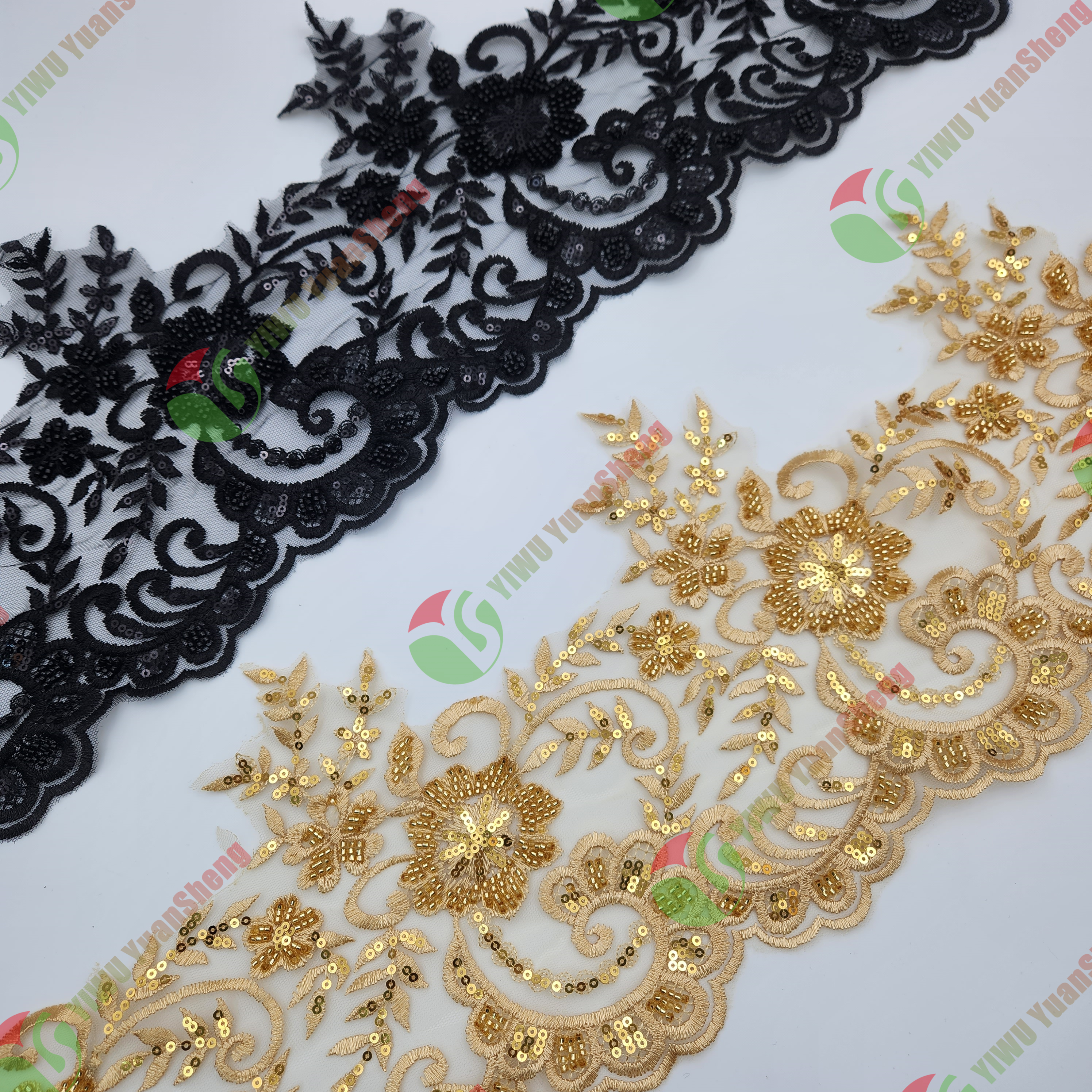 Glass bead mesh lace YS5161#