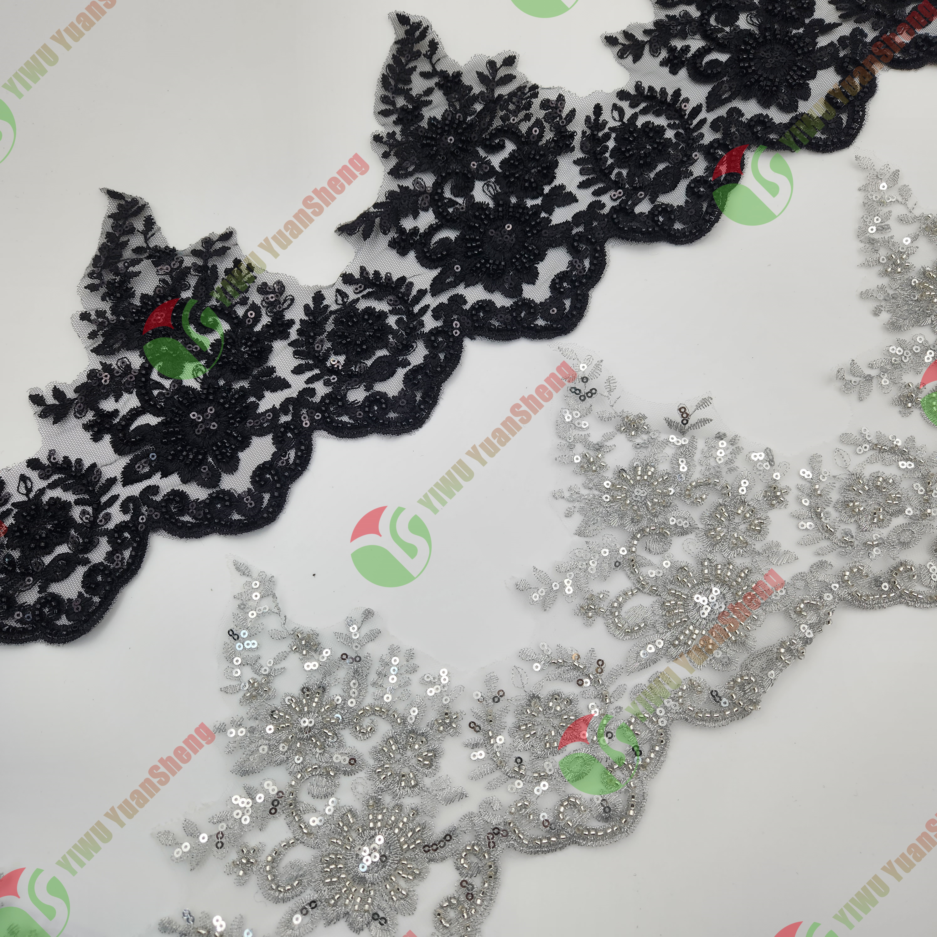 Glass bead mesh lace YS5164#