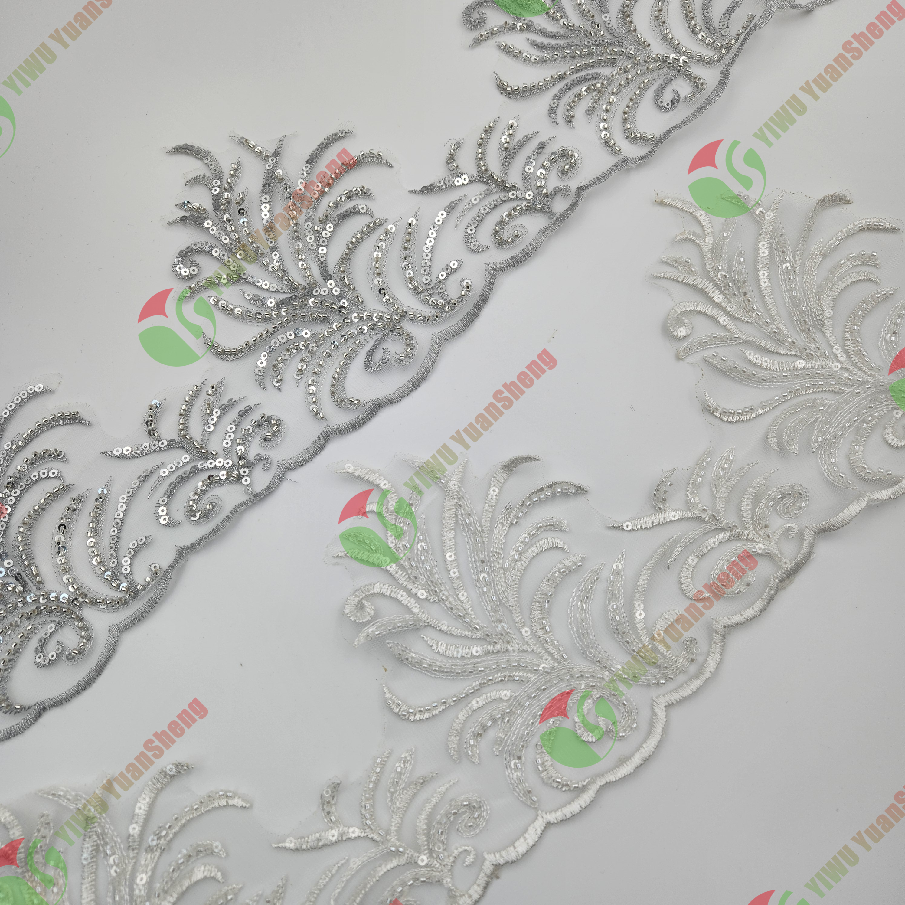 Glass bead mesh lace YS5167#
