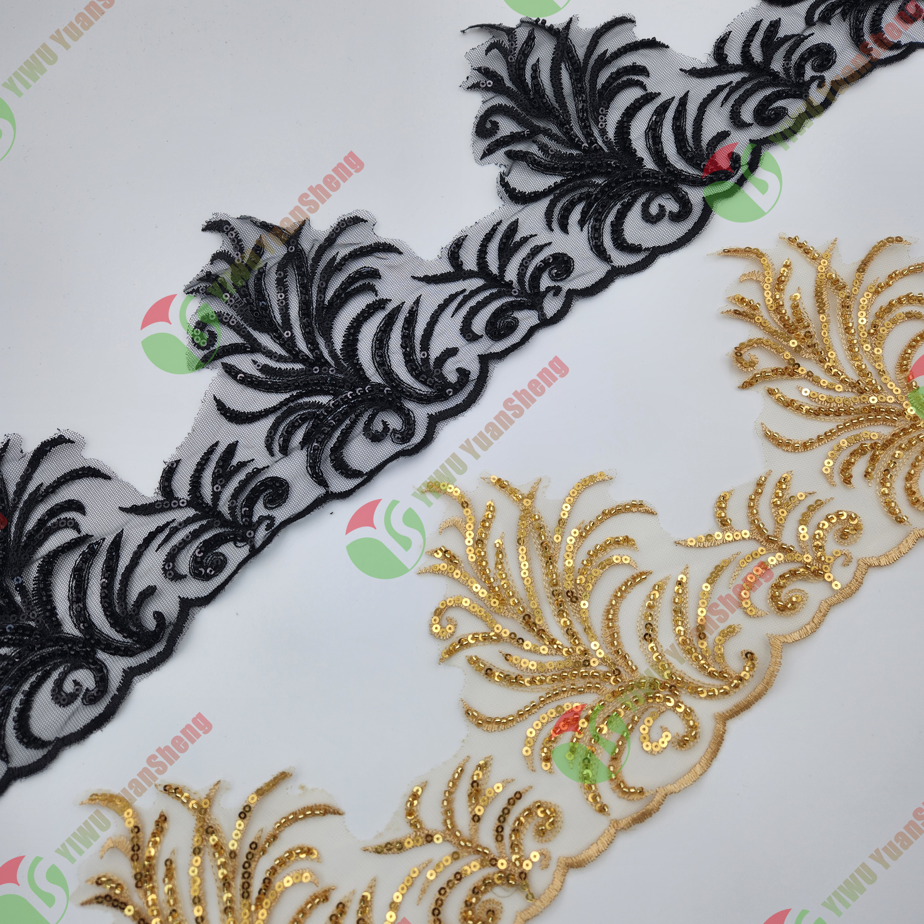 Glass bead mesh lace YS5167#