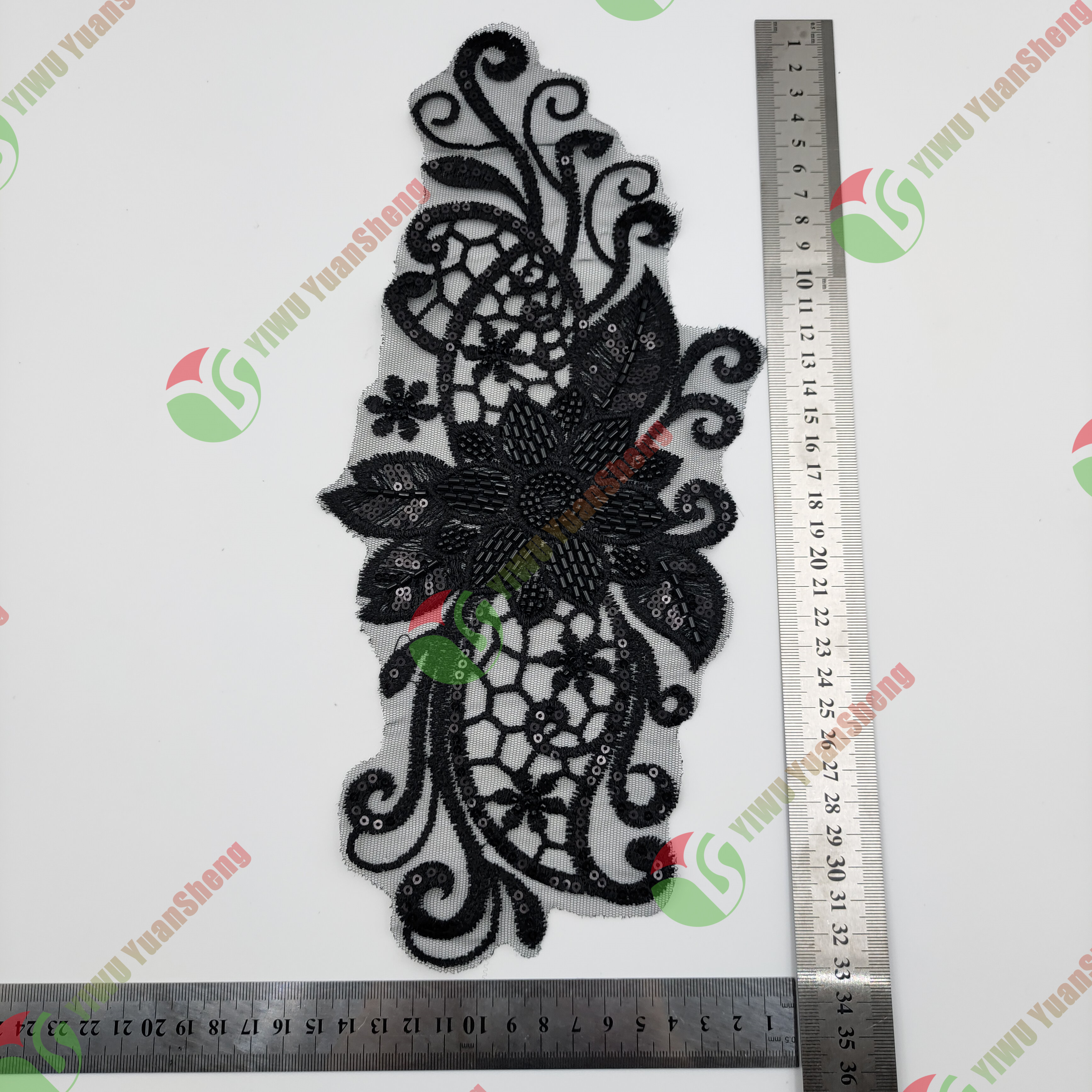Glass bead mesh lace(pair) YS6003#