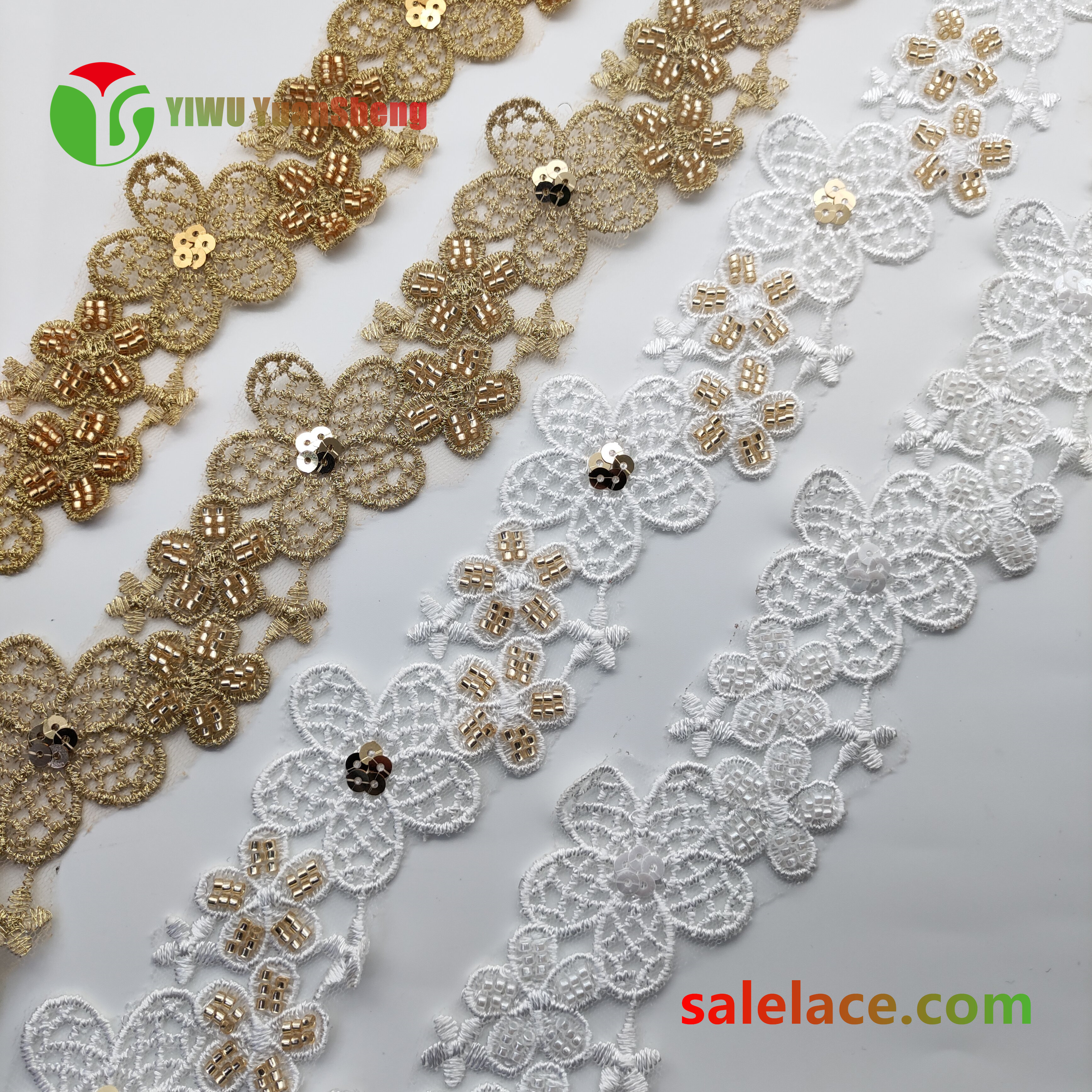 Glass bead mesh lace YS4190#