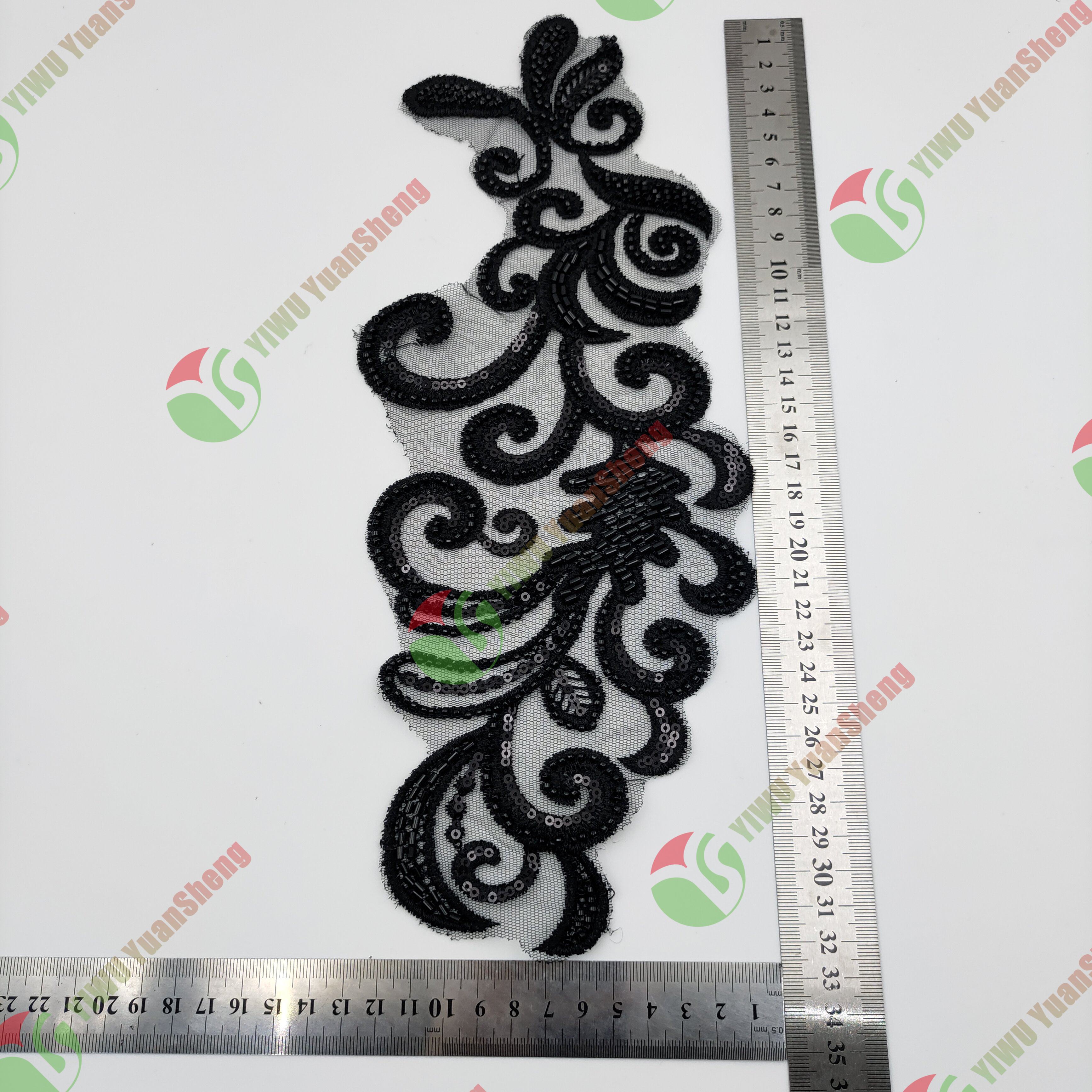 Glass bead mesh lace(pair) YS6013#