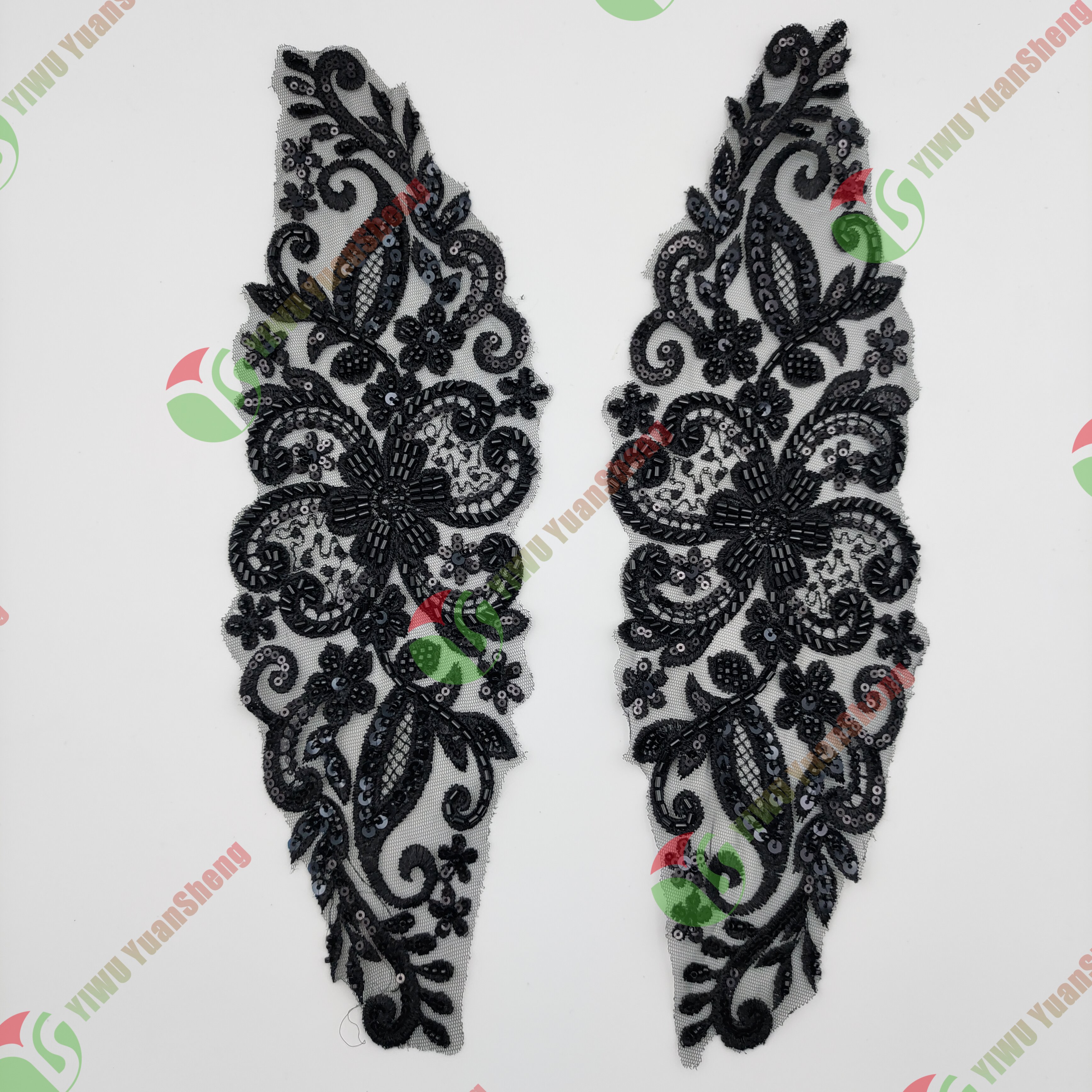 Glass bead mesh lace(pair) YS6015#