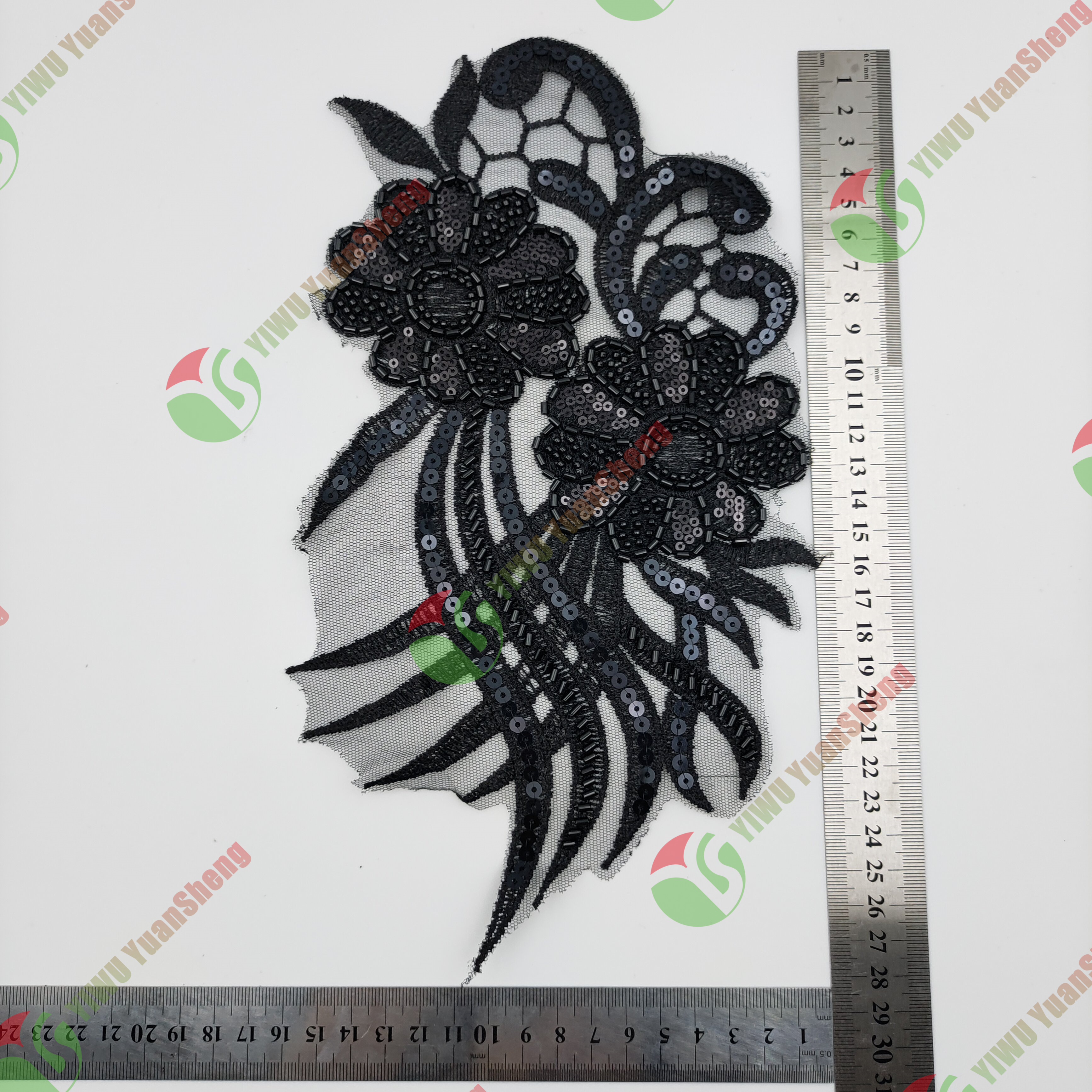 Glass bead mesh lace(pair) YS6017#