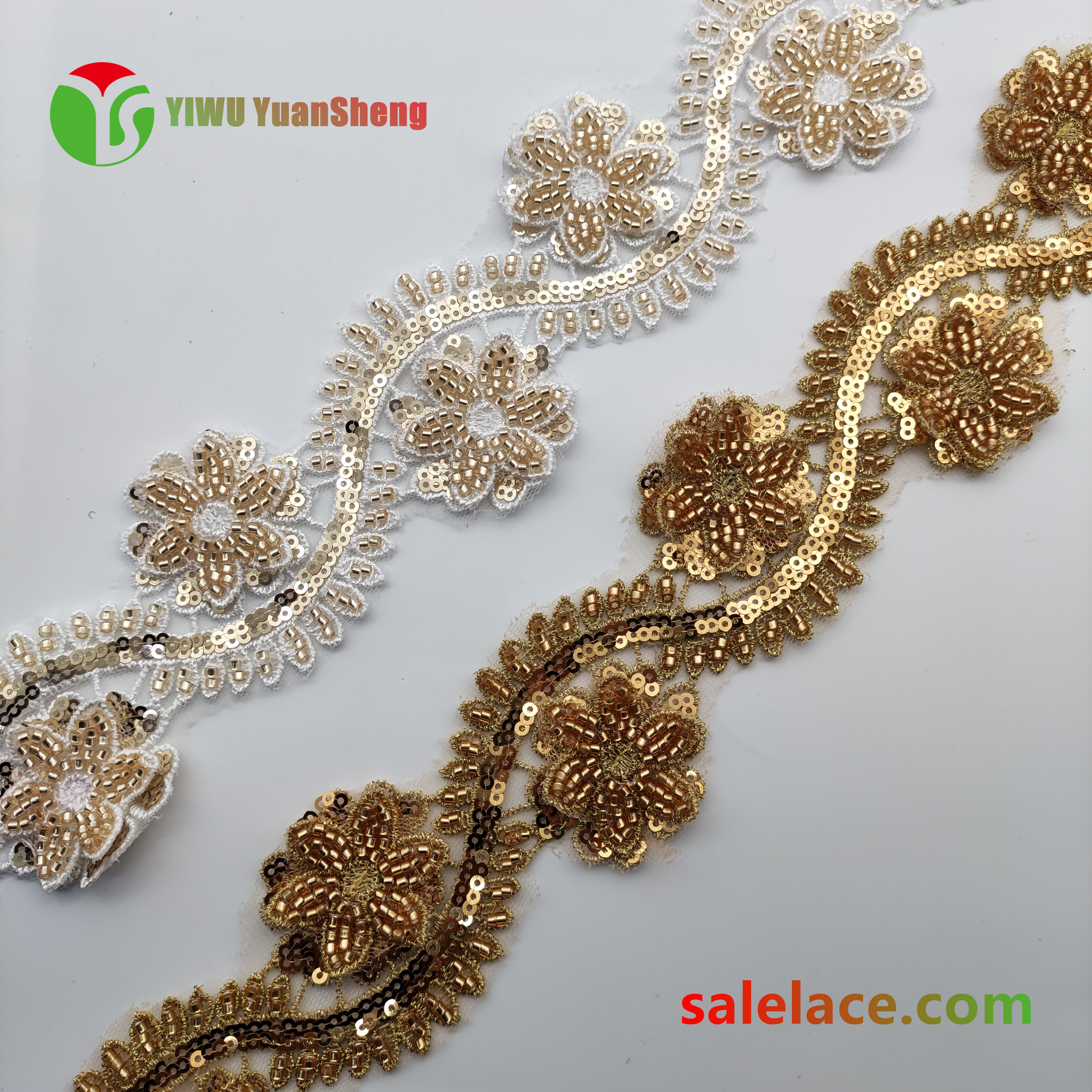 Glass bead mesh lace YS4225#