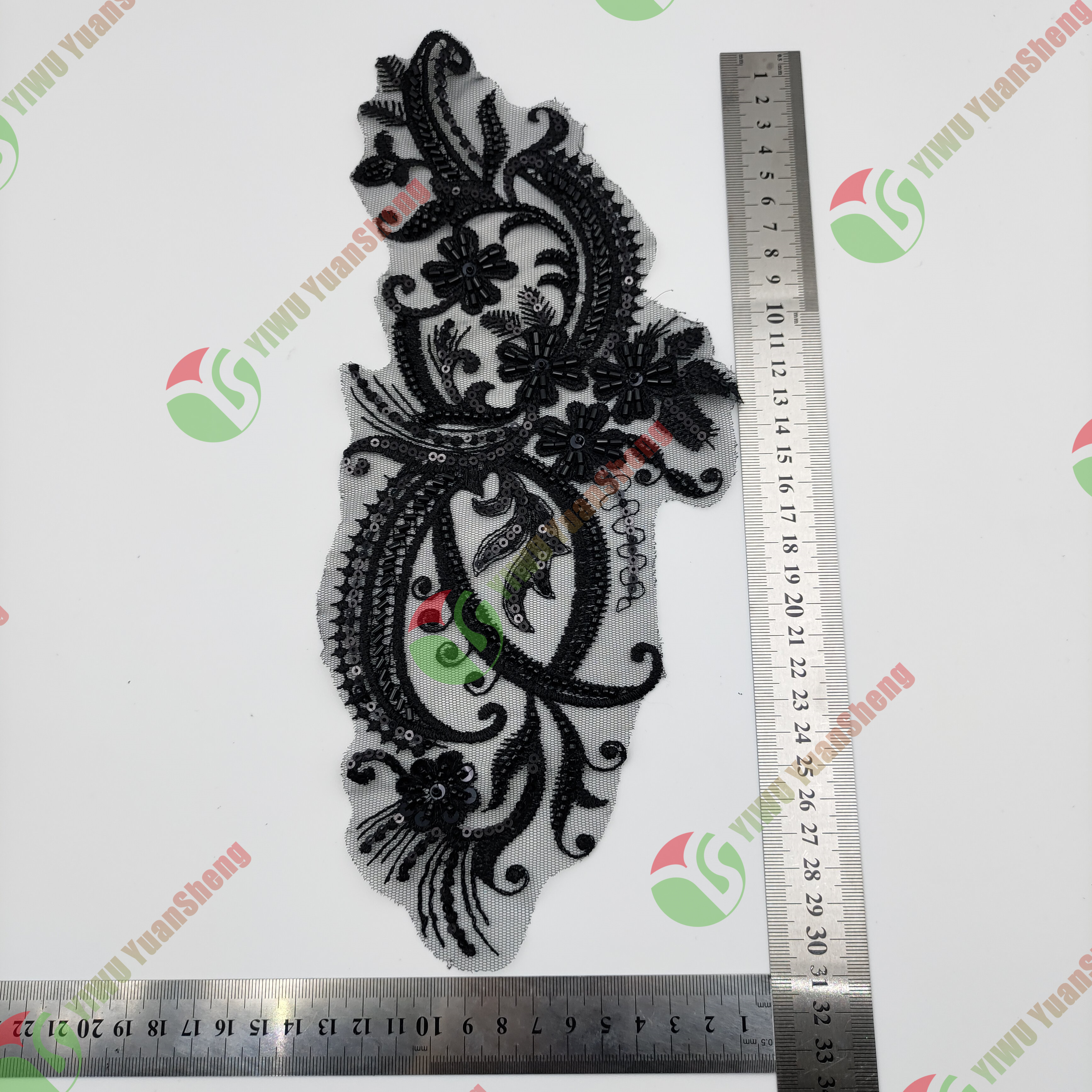 Glass bead mesh lace(pair) YS6019#