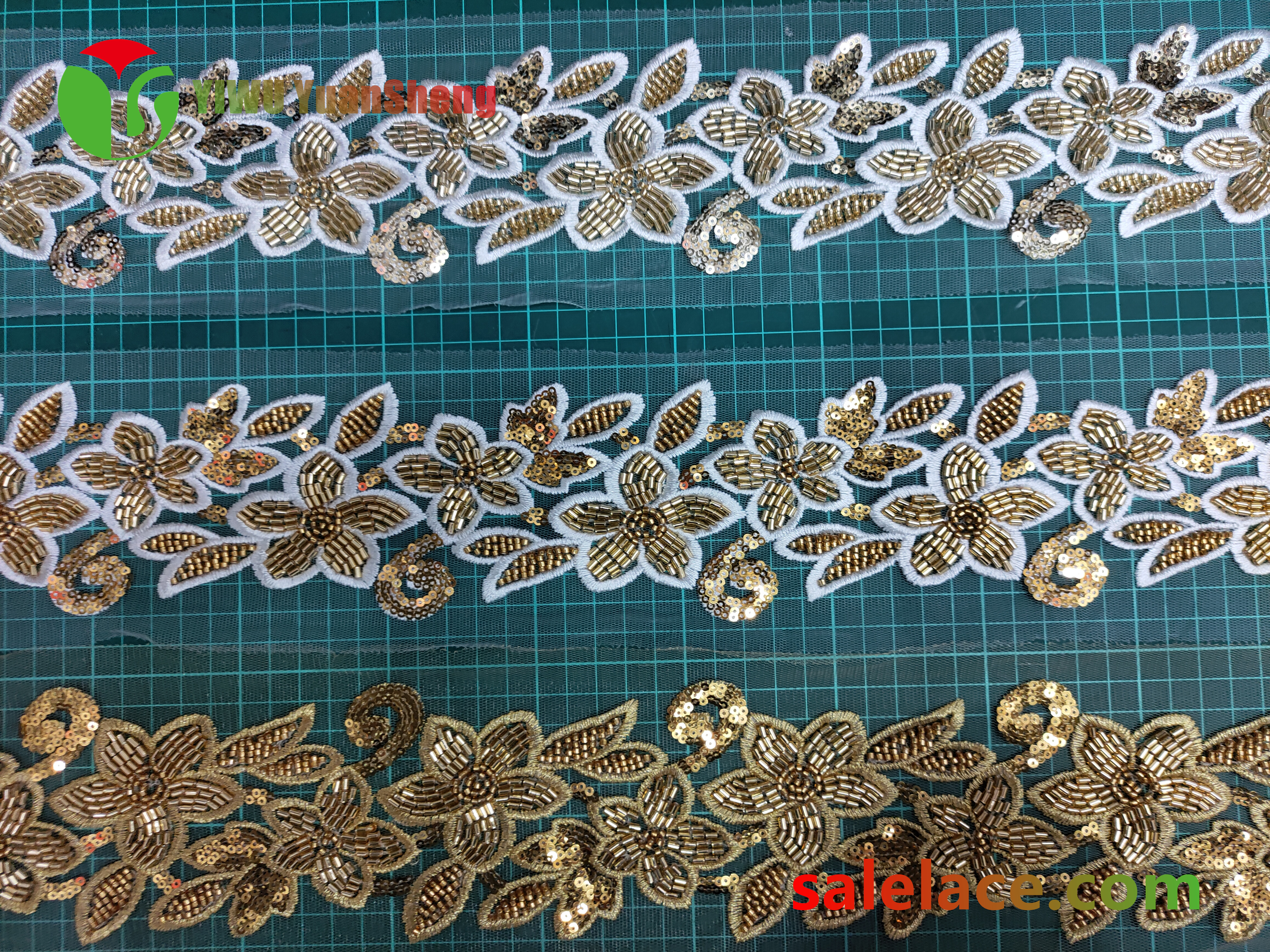 Glass bead mesh lace YS4035#