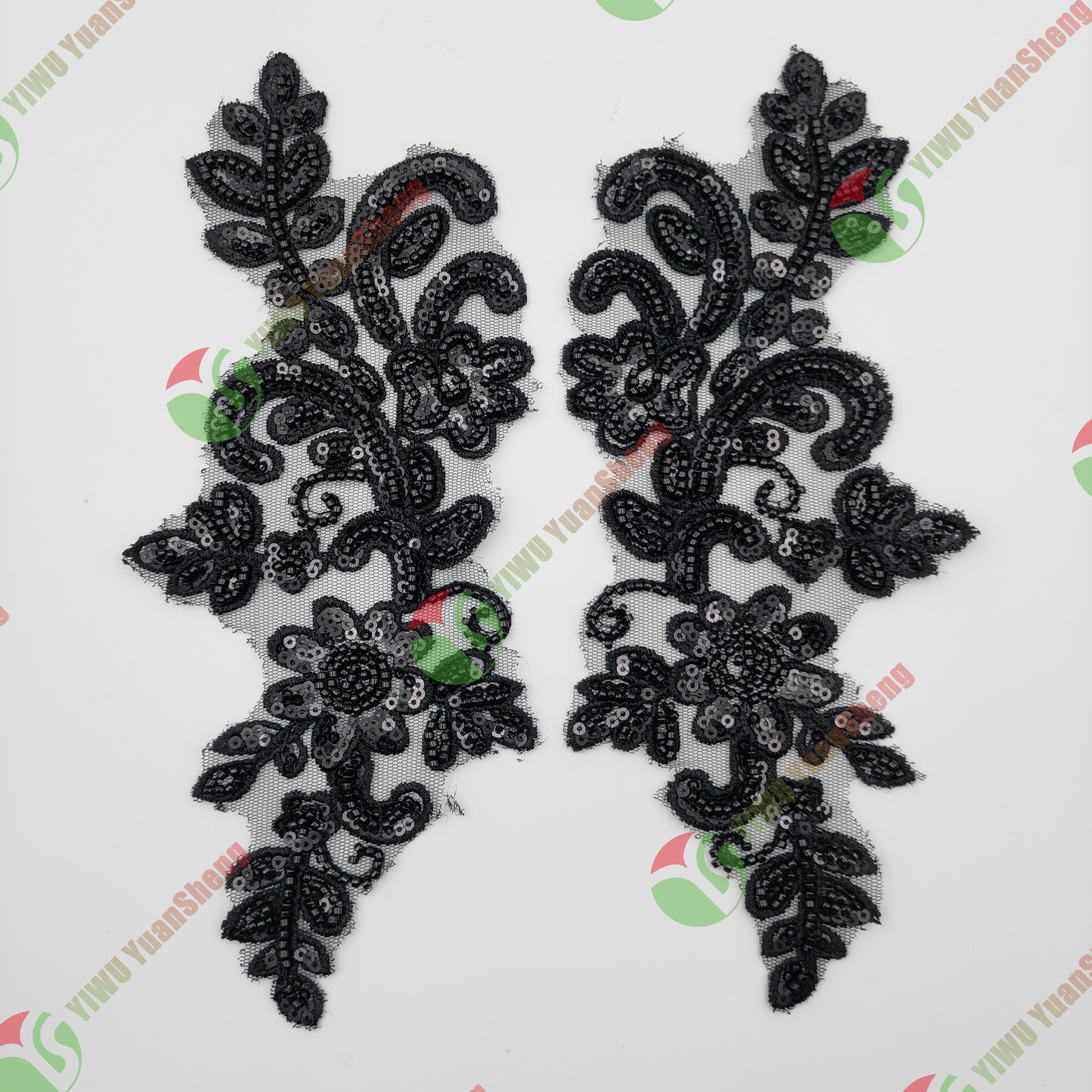 Glass bead mesh lace(pair) YS6021#