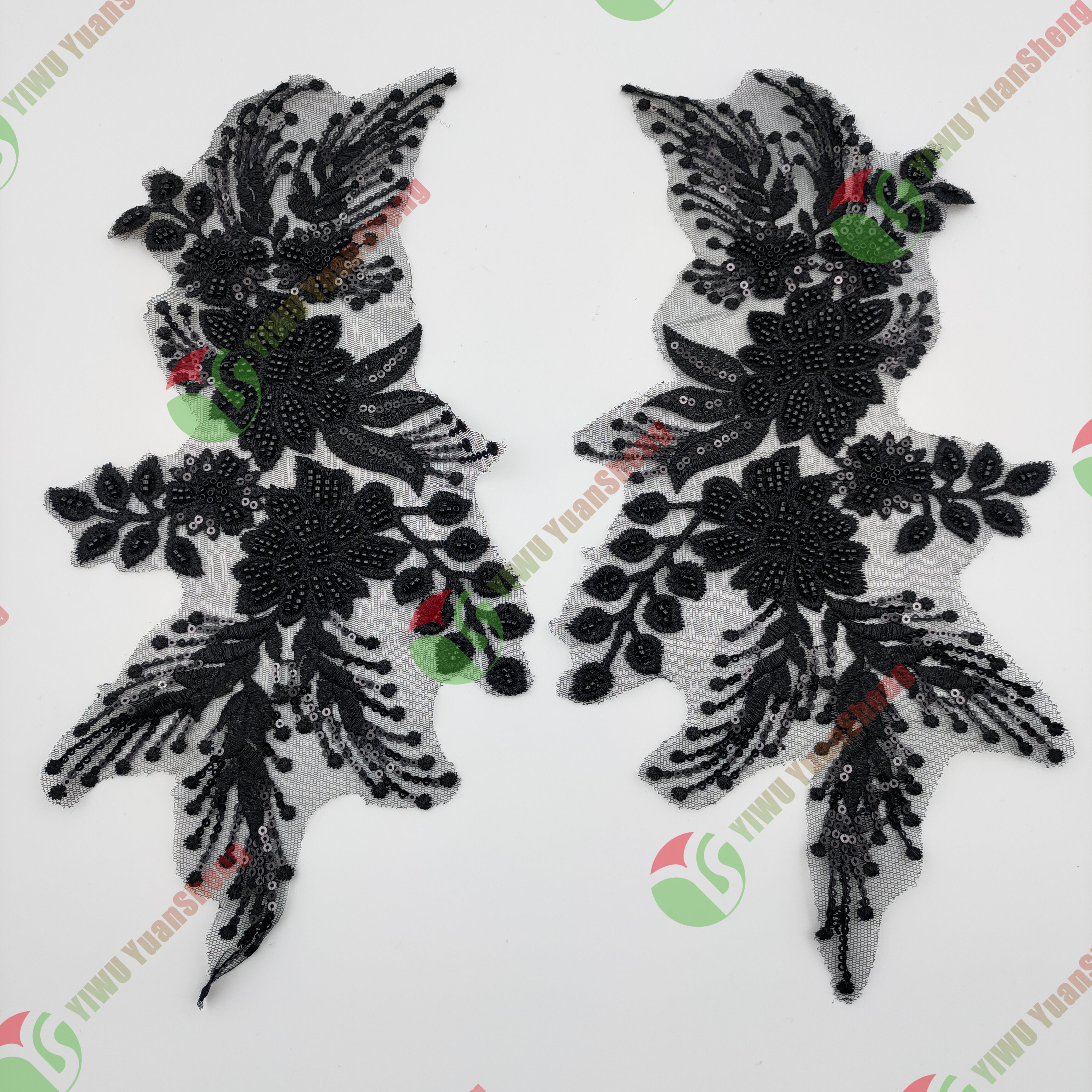 Glass bead mesh lace(pair) YS6025#