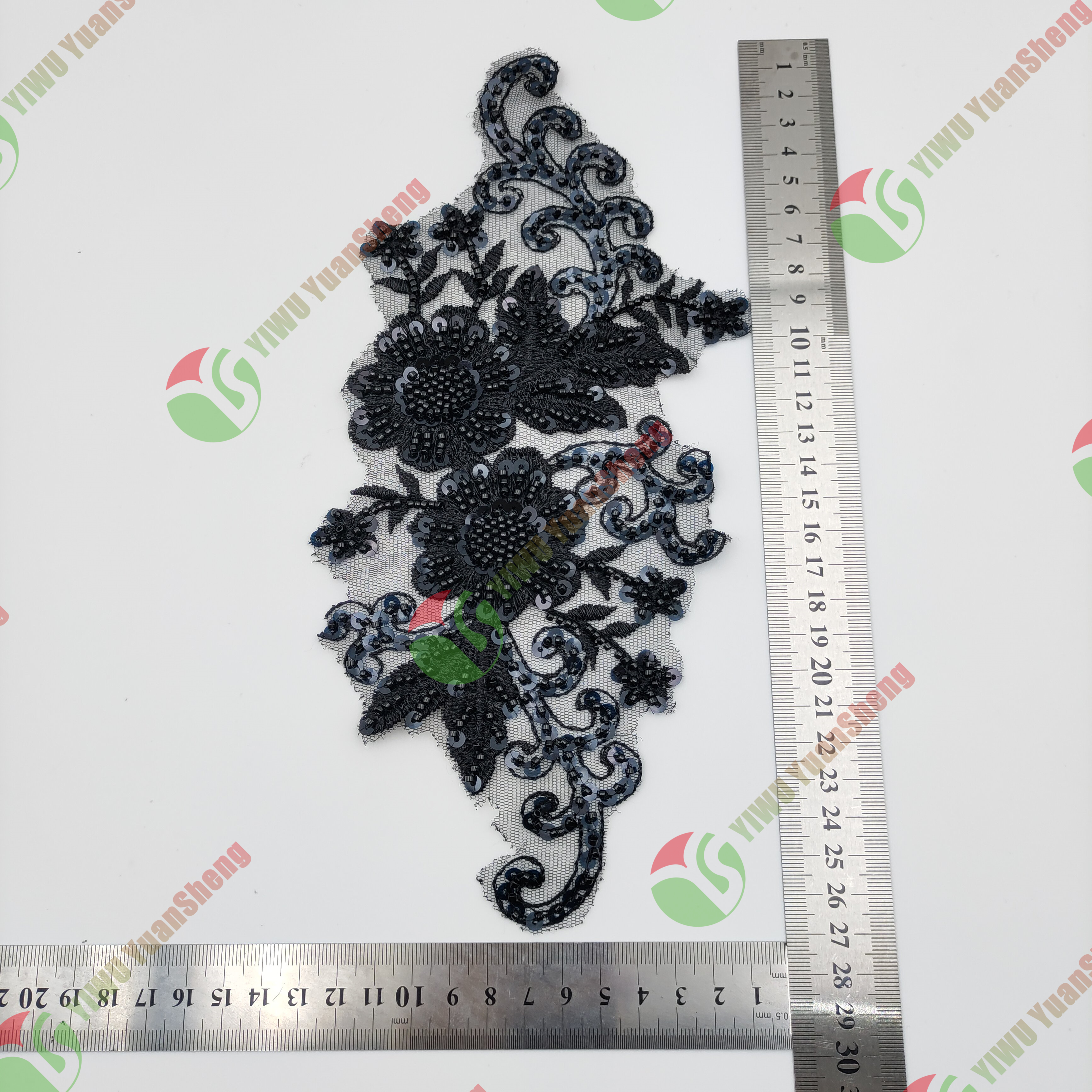 Glass bead mesh lace(pair) YS6027#