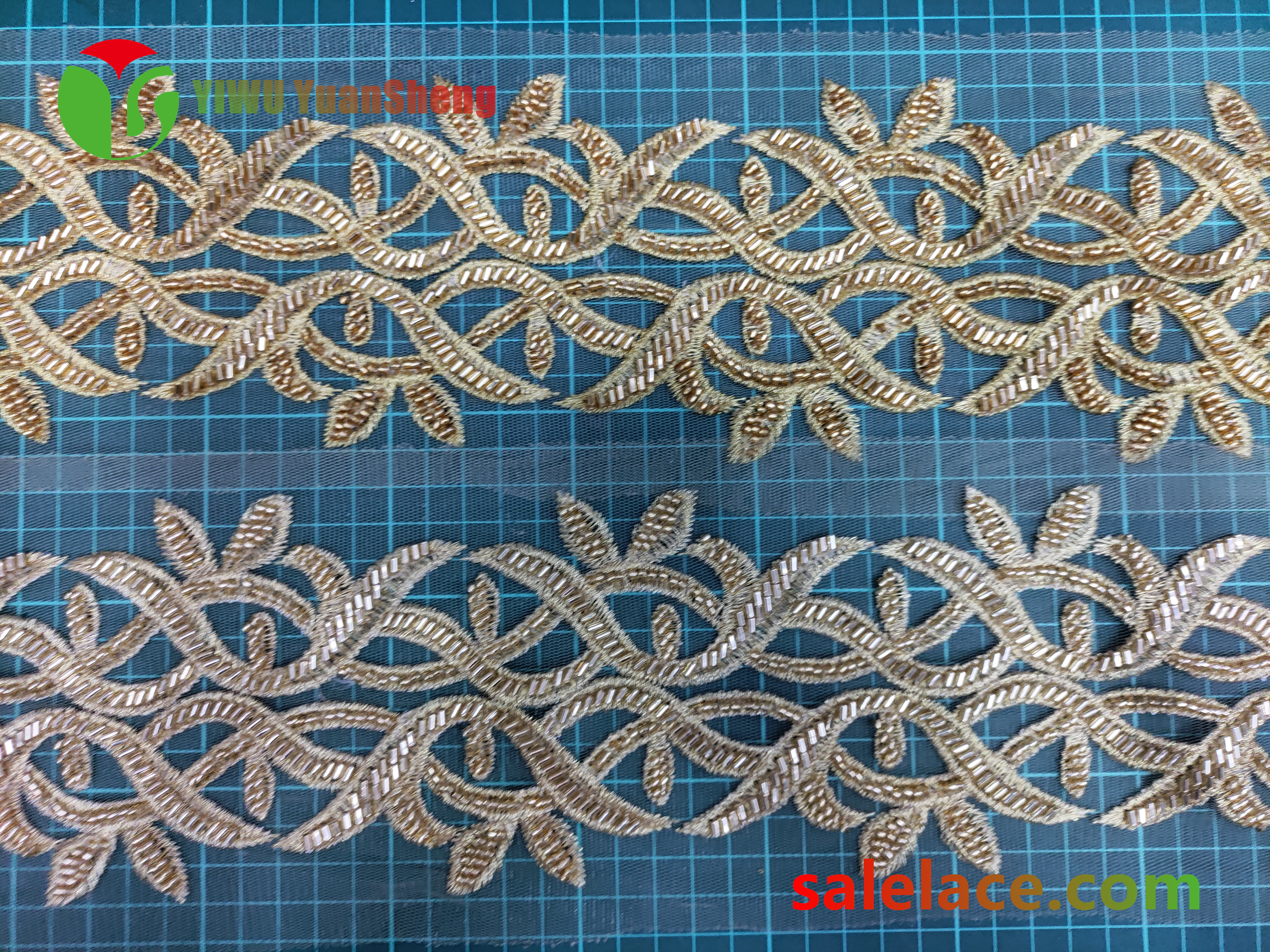 Glass bead mesh lace YS4050#