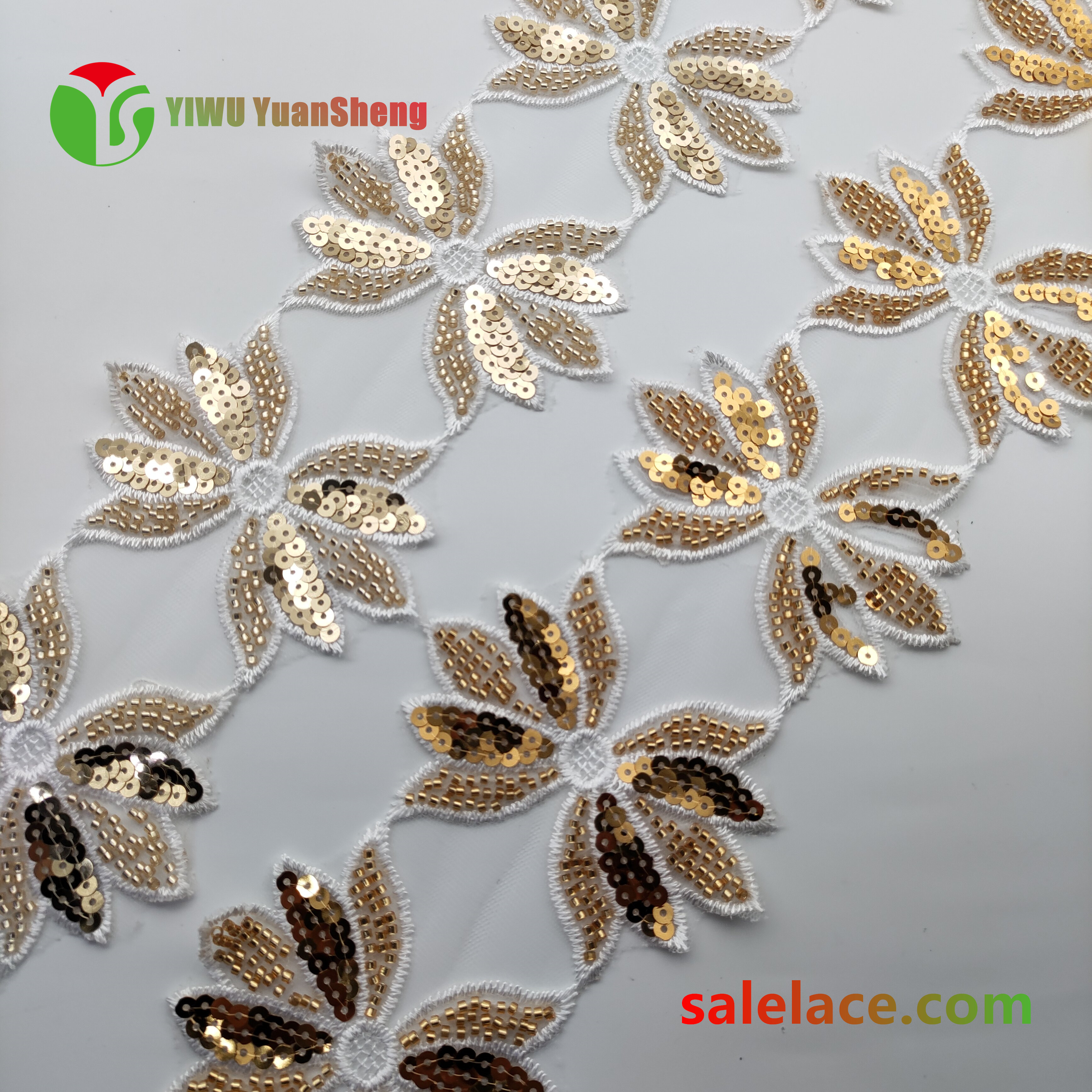 Glass bead mesh lace YS4271#