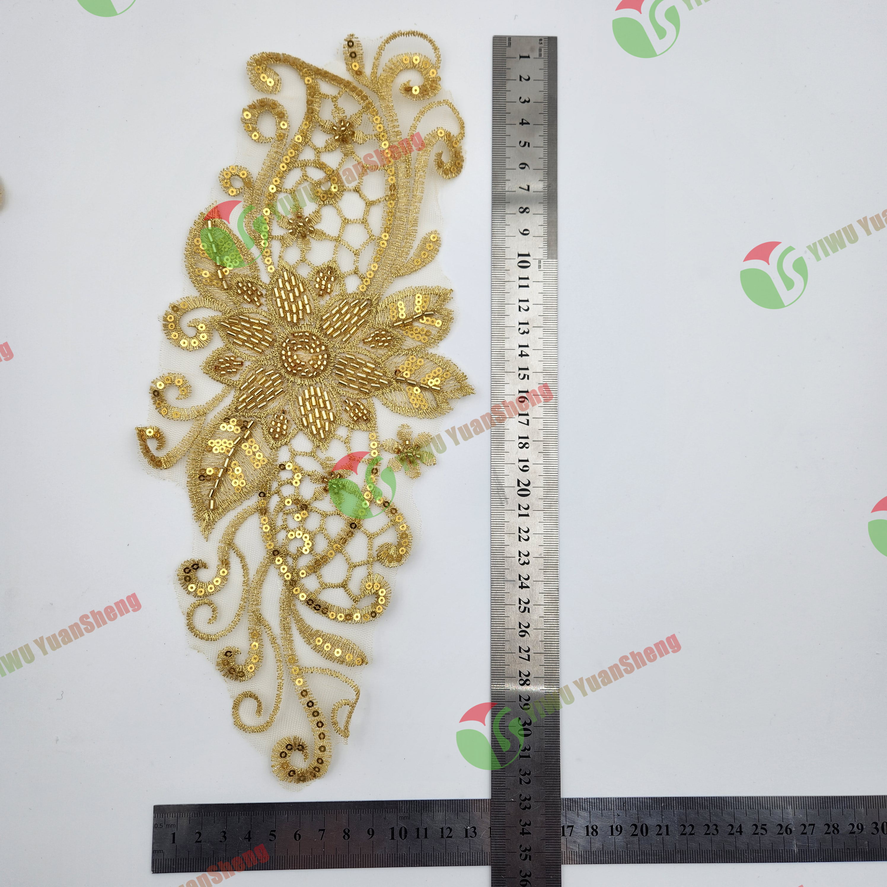 Glass bead mesh lace(pair) YS6030#