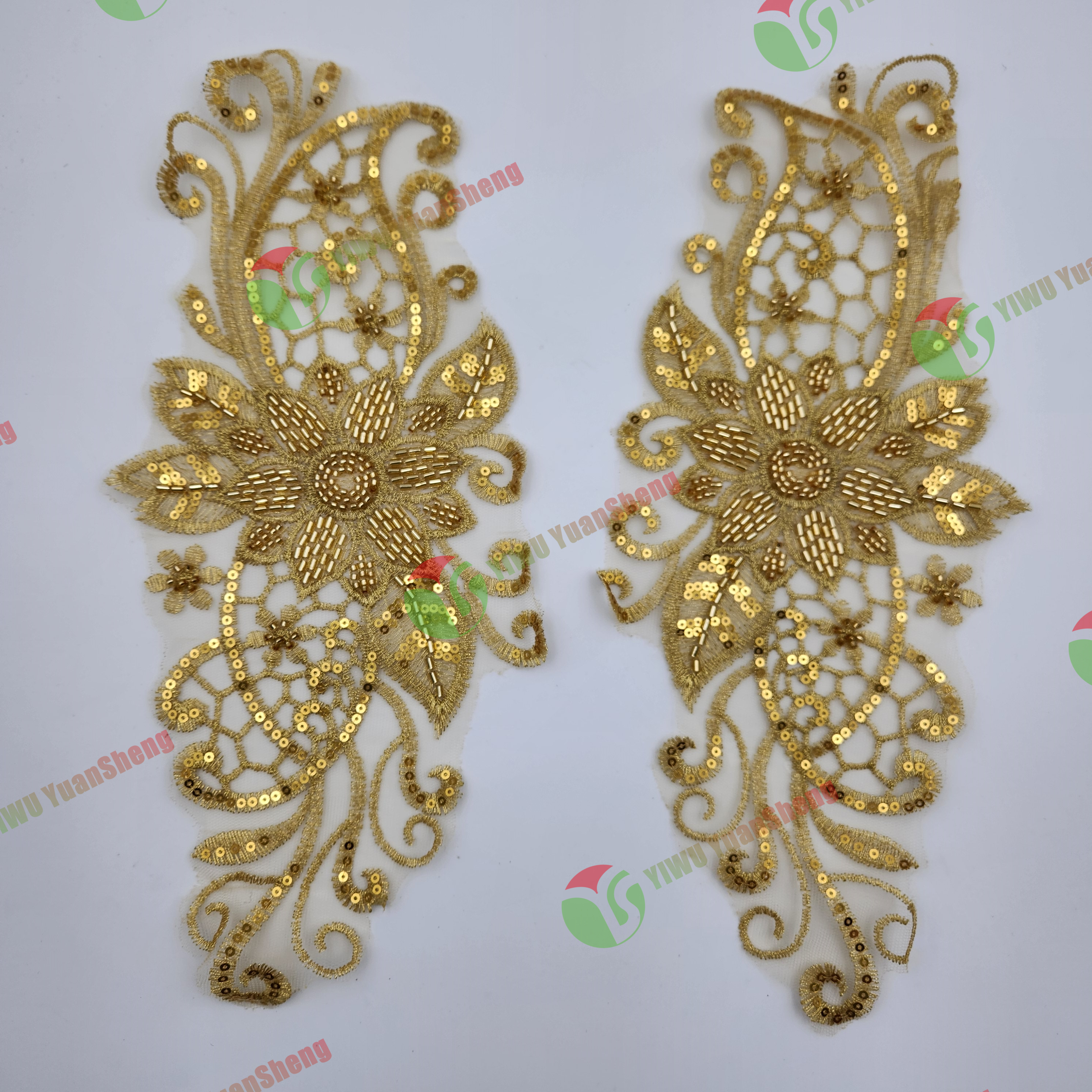 Glass bead mesh lace(pair) YS6030#