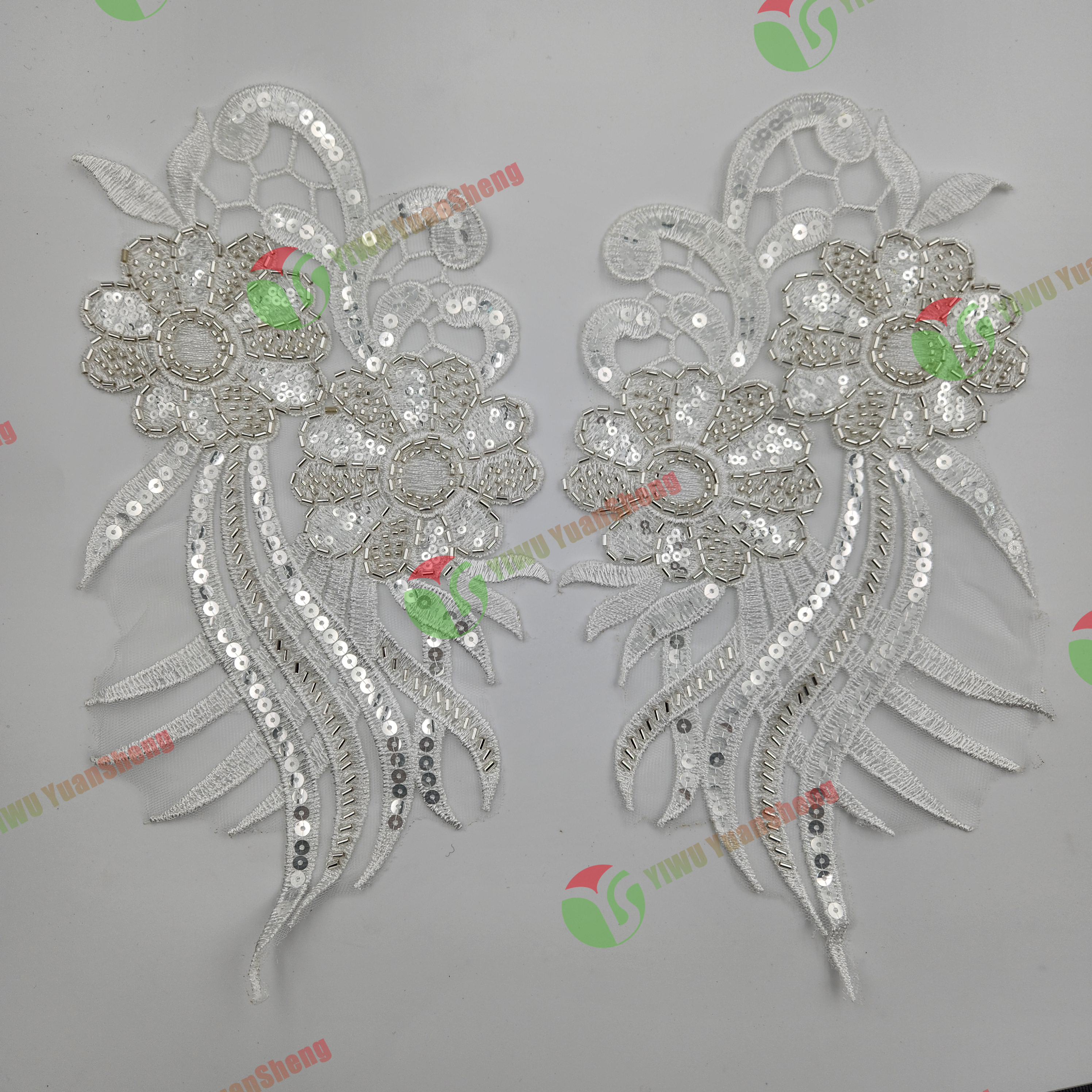 Glass bead mesh lace(pair) YS6033#