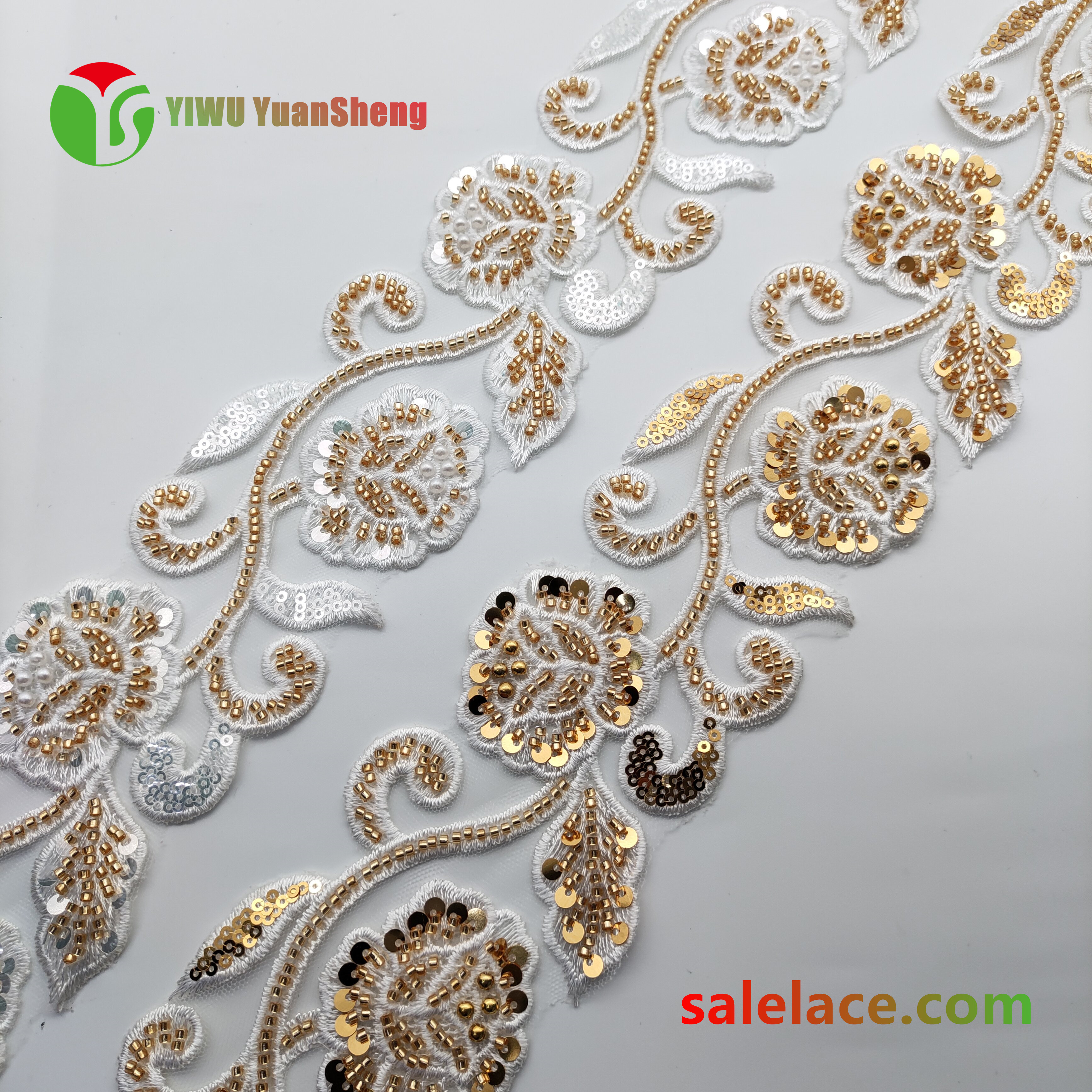 Glass bead mesh lace YS4275#