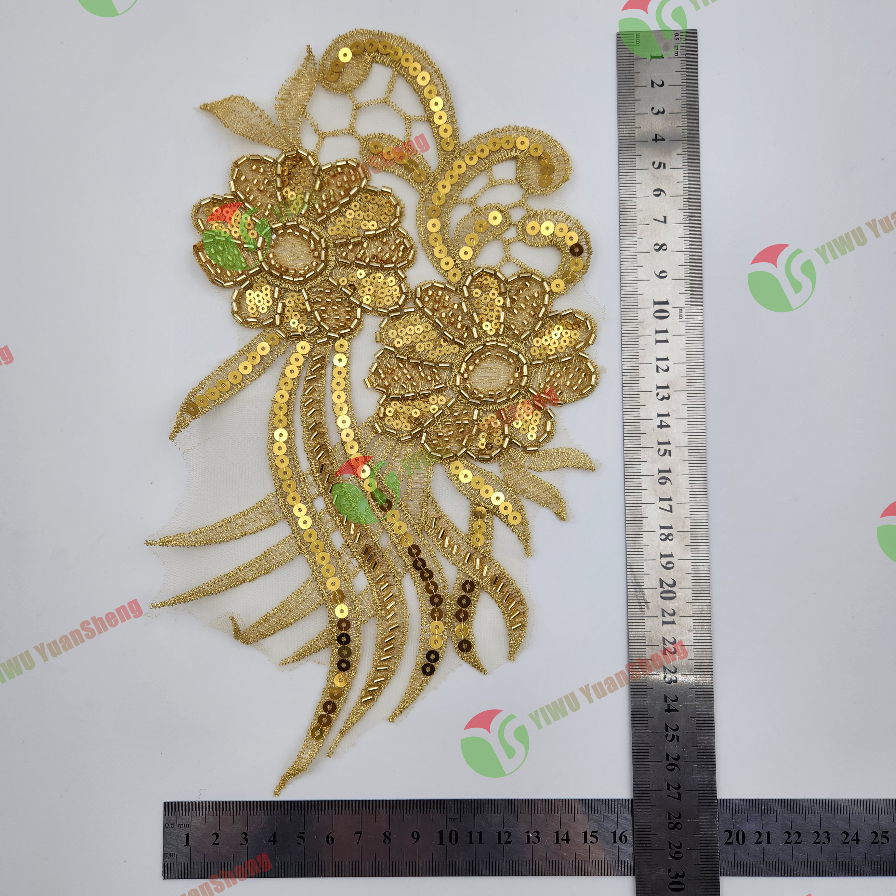 Glass bead mesh lace(pair) YS6033#