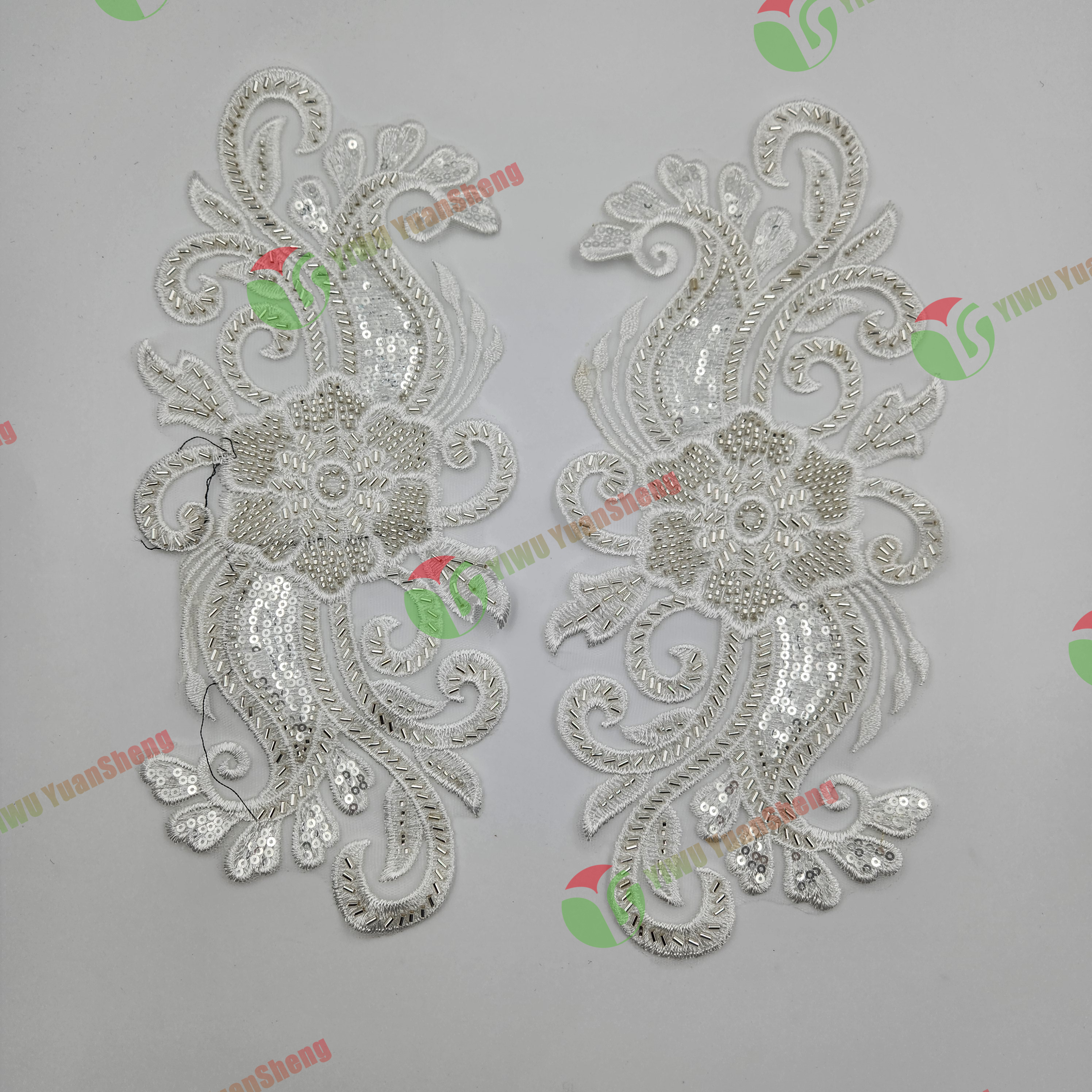 Glass bead mesh lace(pair) YS6036#