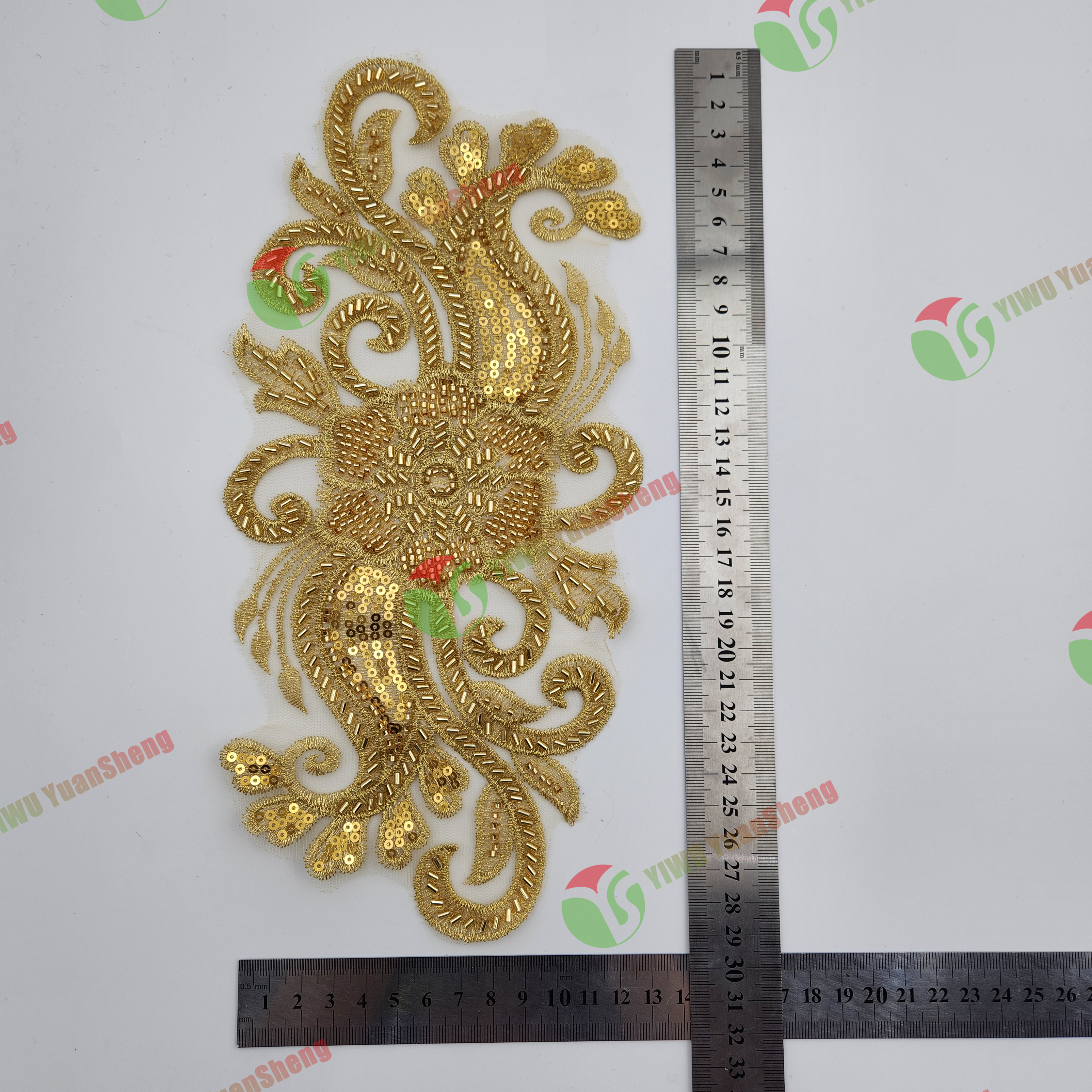 Glass bead mesh lace(pair) YS6036#