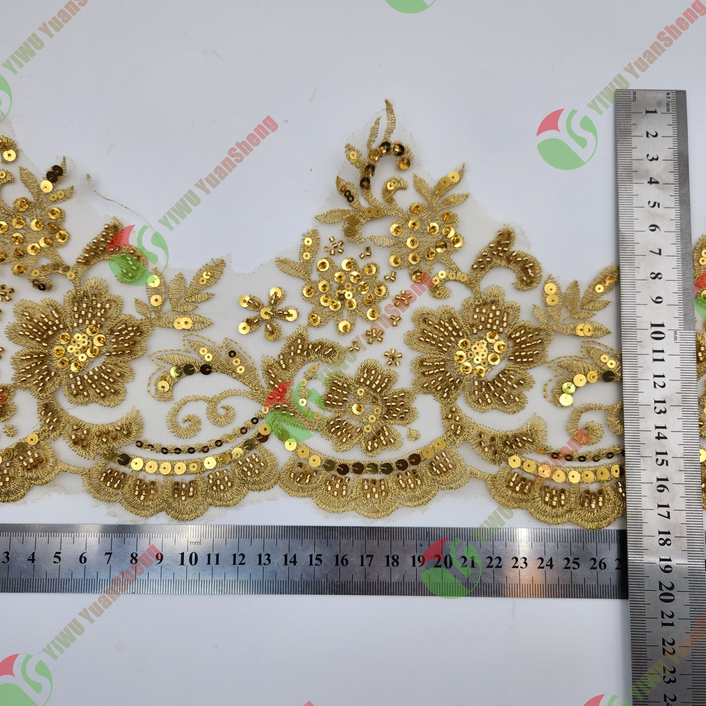 Glass bead mesh lace YS5021#