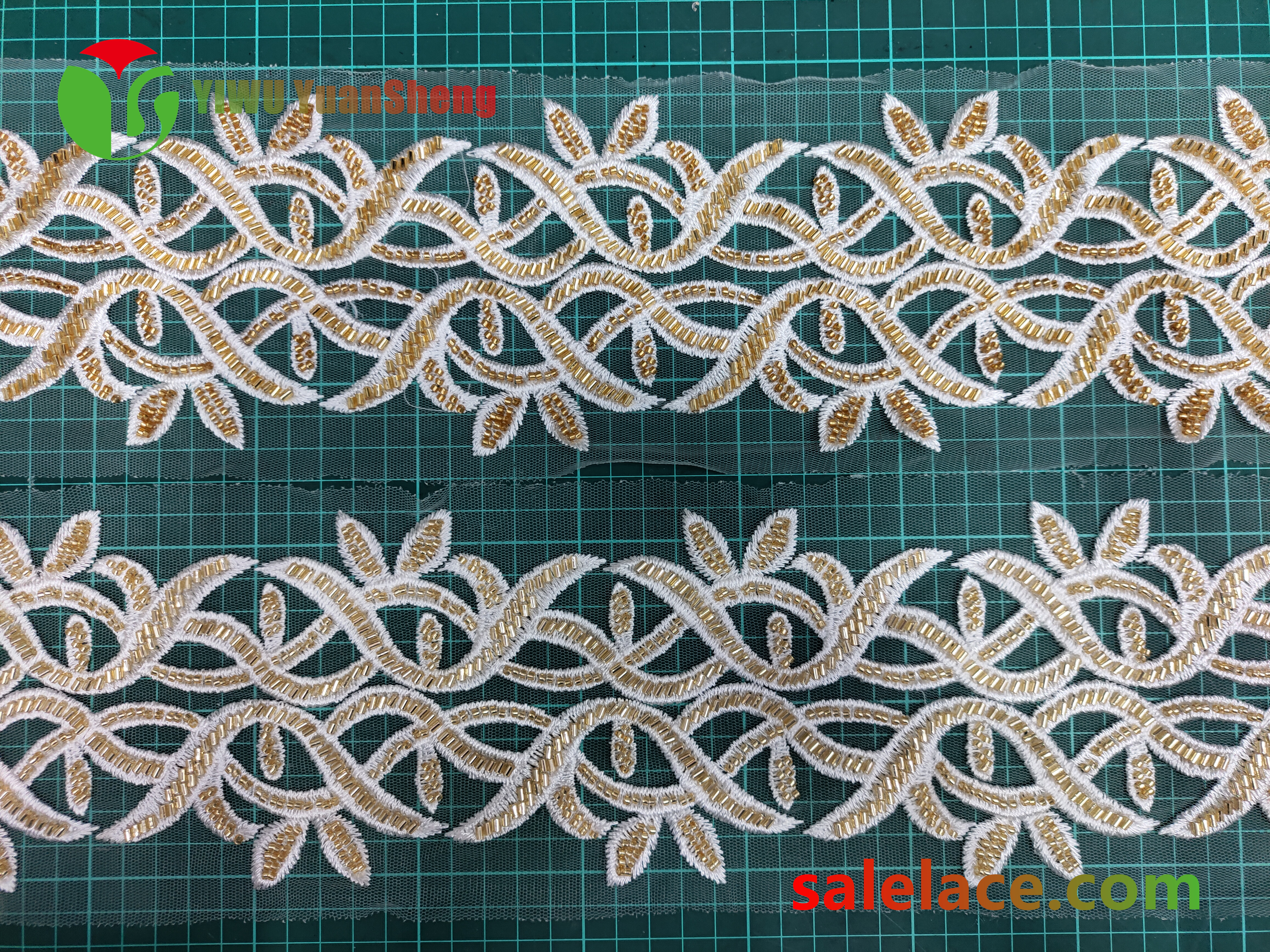 Glass bead mesh lace YS4050#