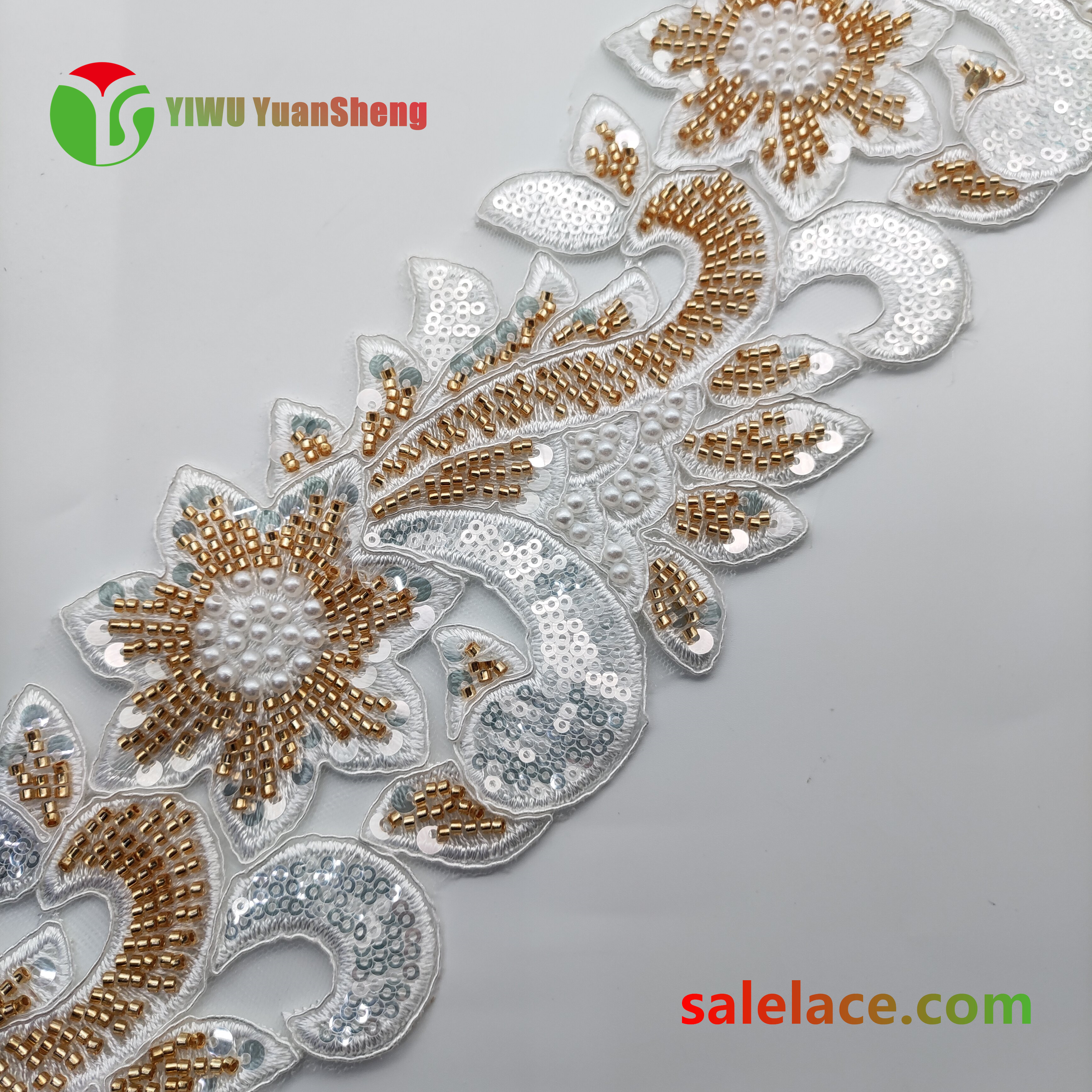 Glass bead mesh lace YS4279#