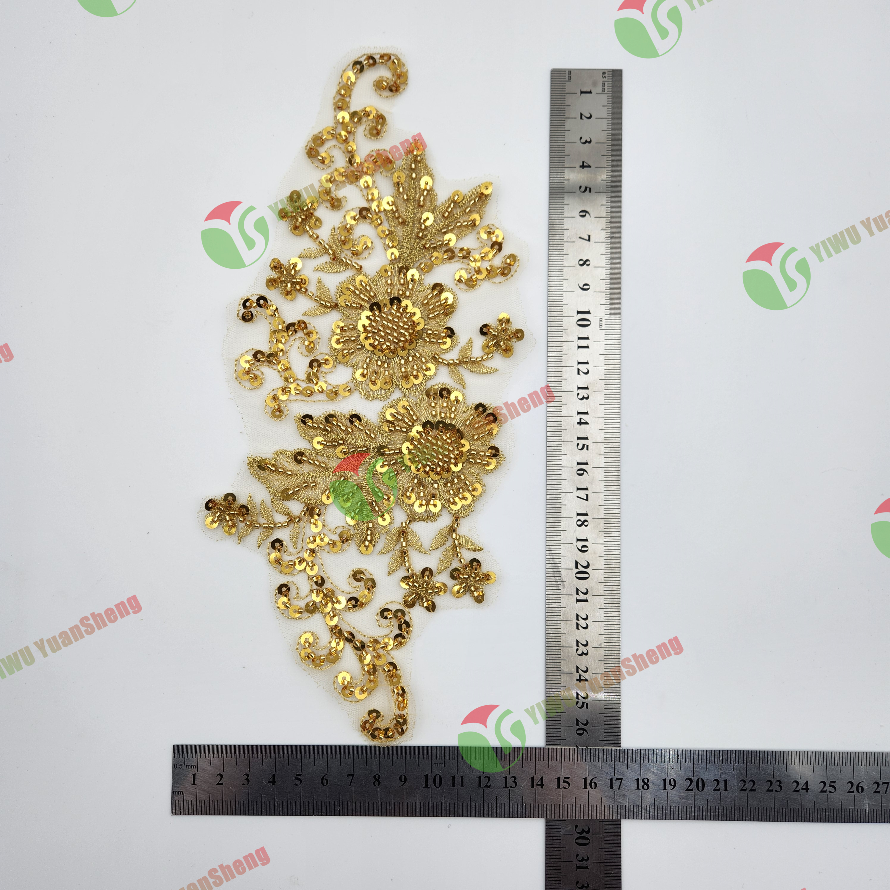 Glass bead mesh lace(pair) YS6043#