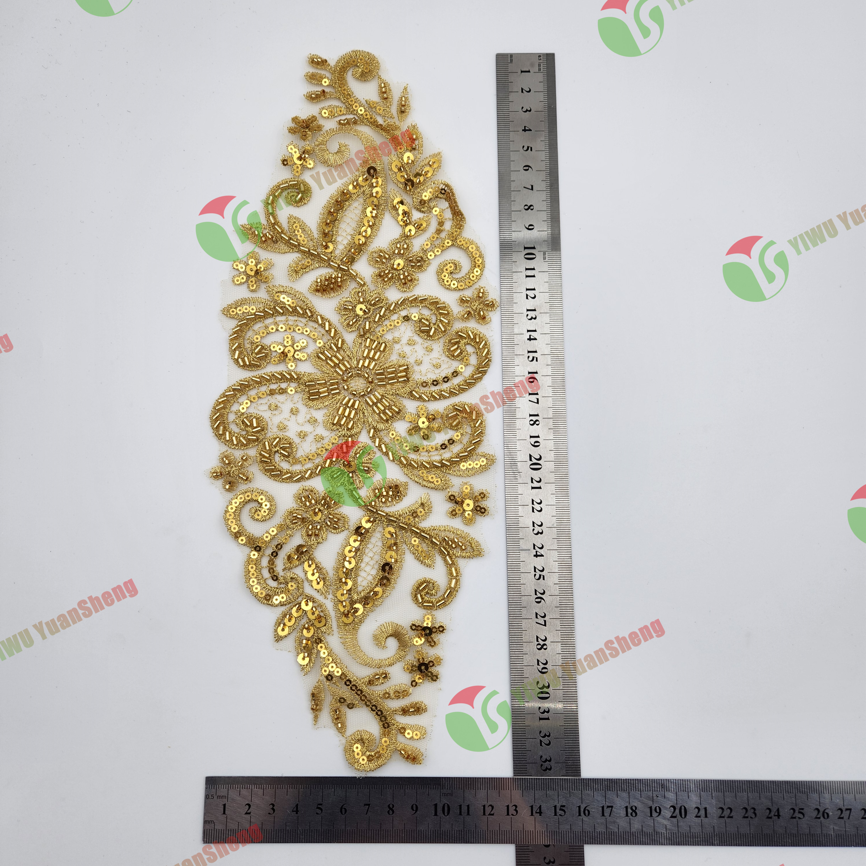 Glass bead mesh lace(pair) YS6046#