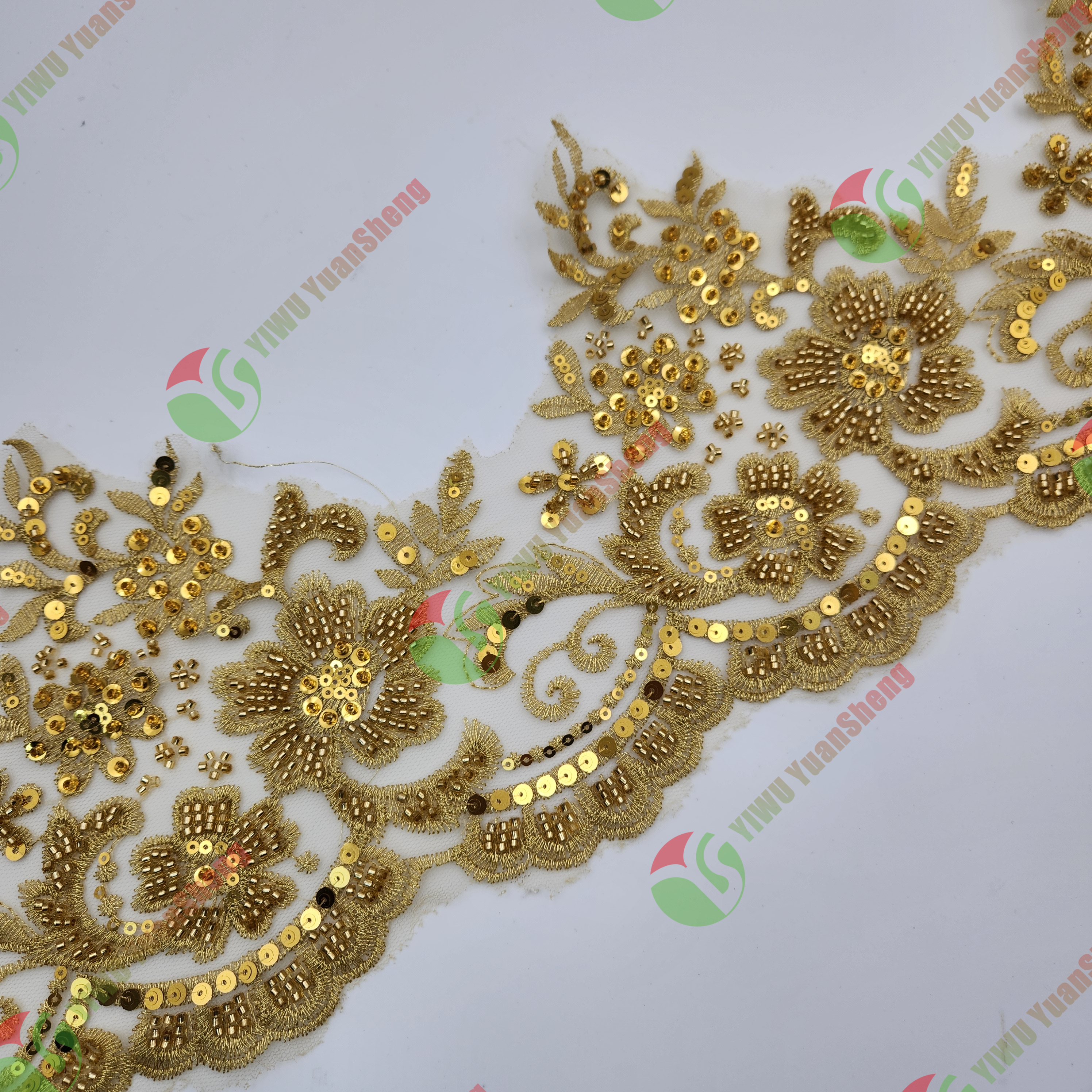 Glass bead mesh lace YS5021#