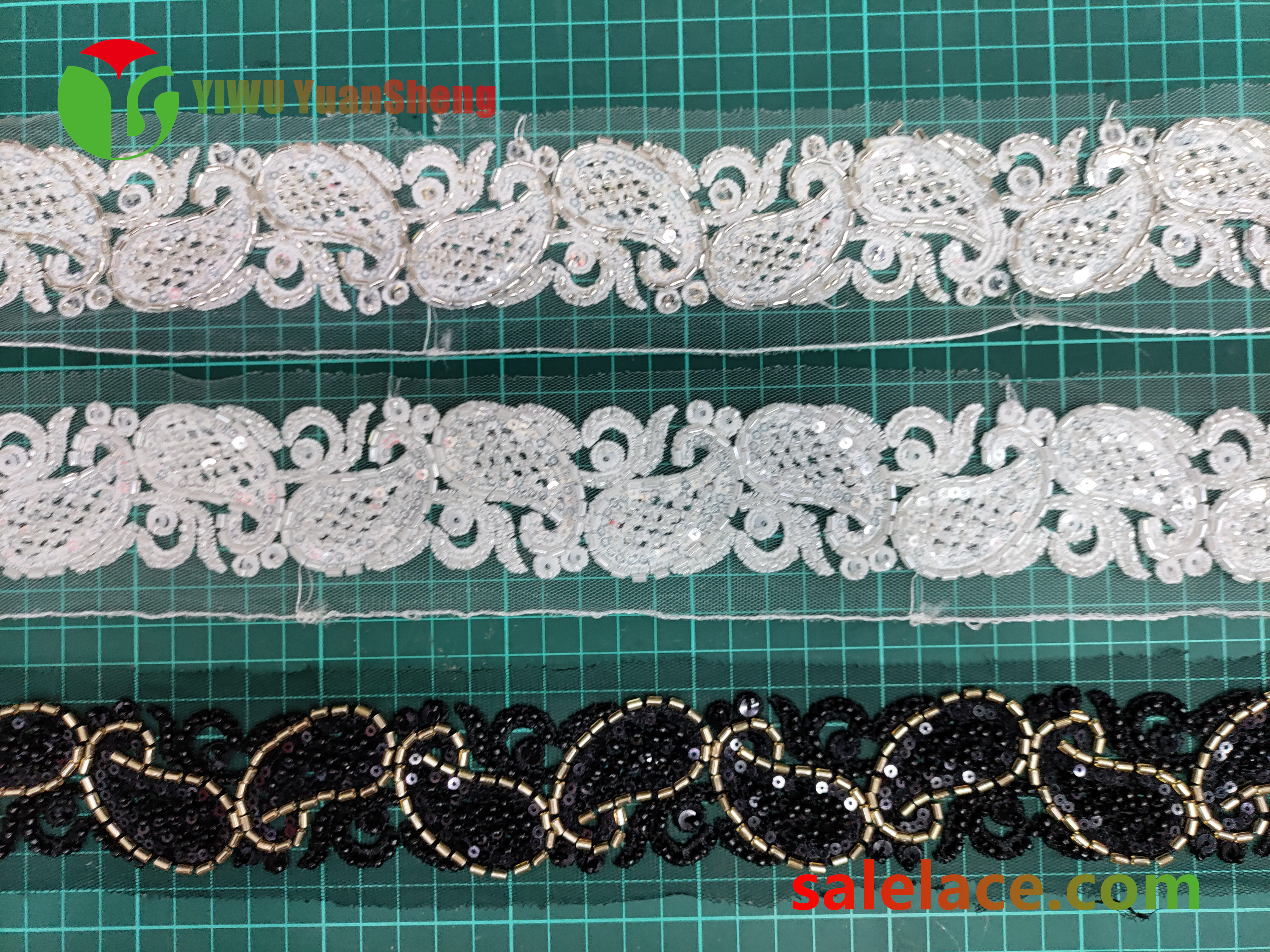 Glass bead mesh lace YS4060#