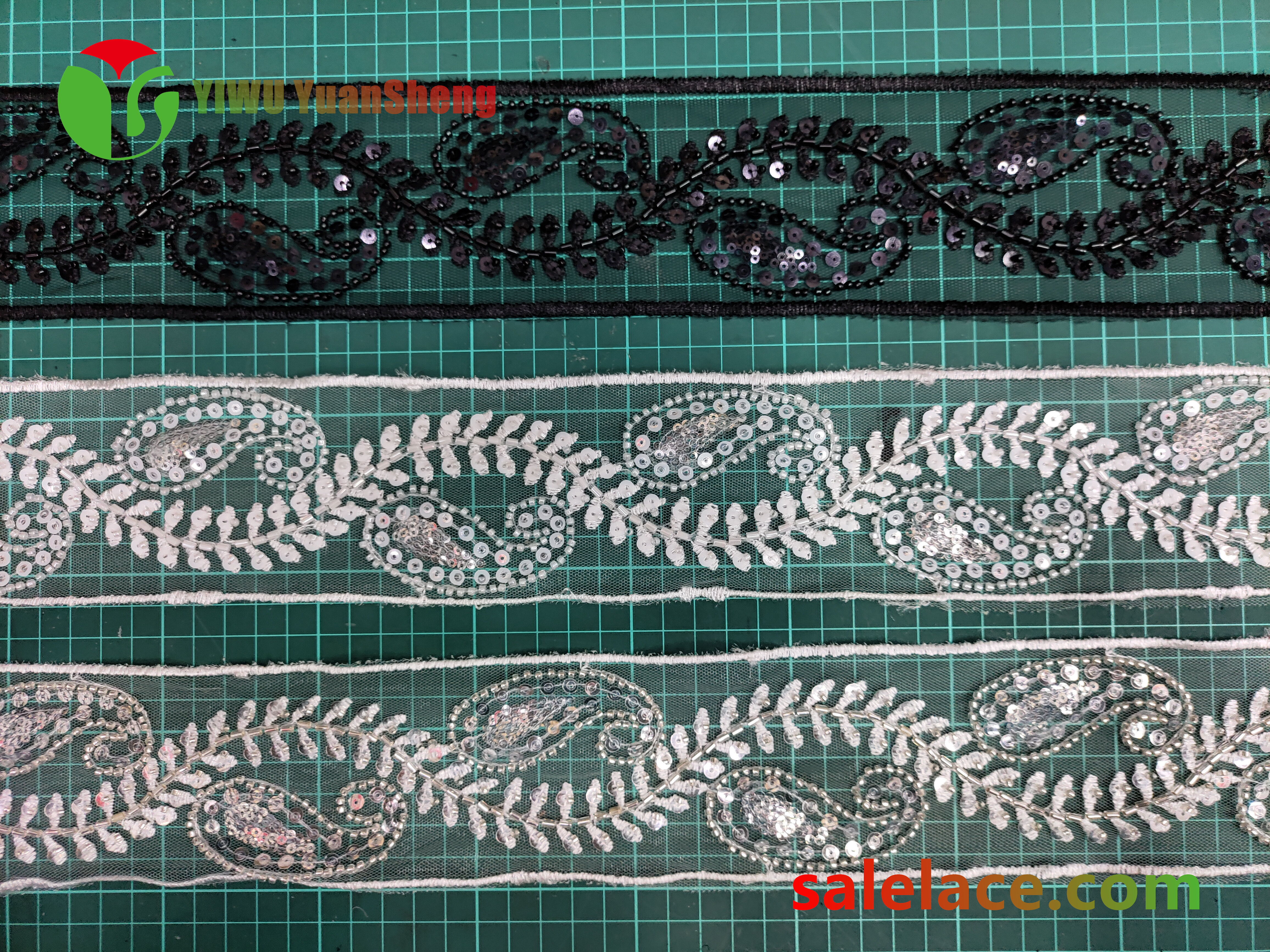 Glass bead mesh lace YS4070#