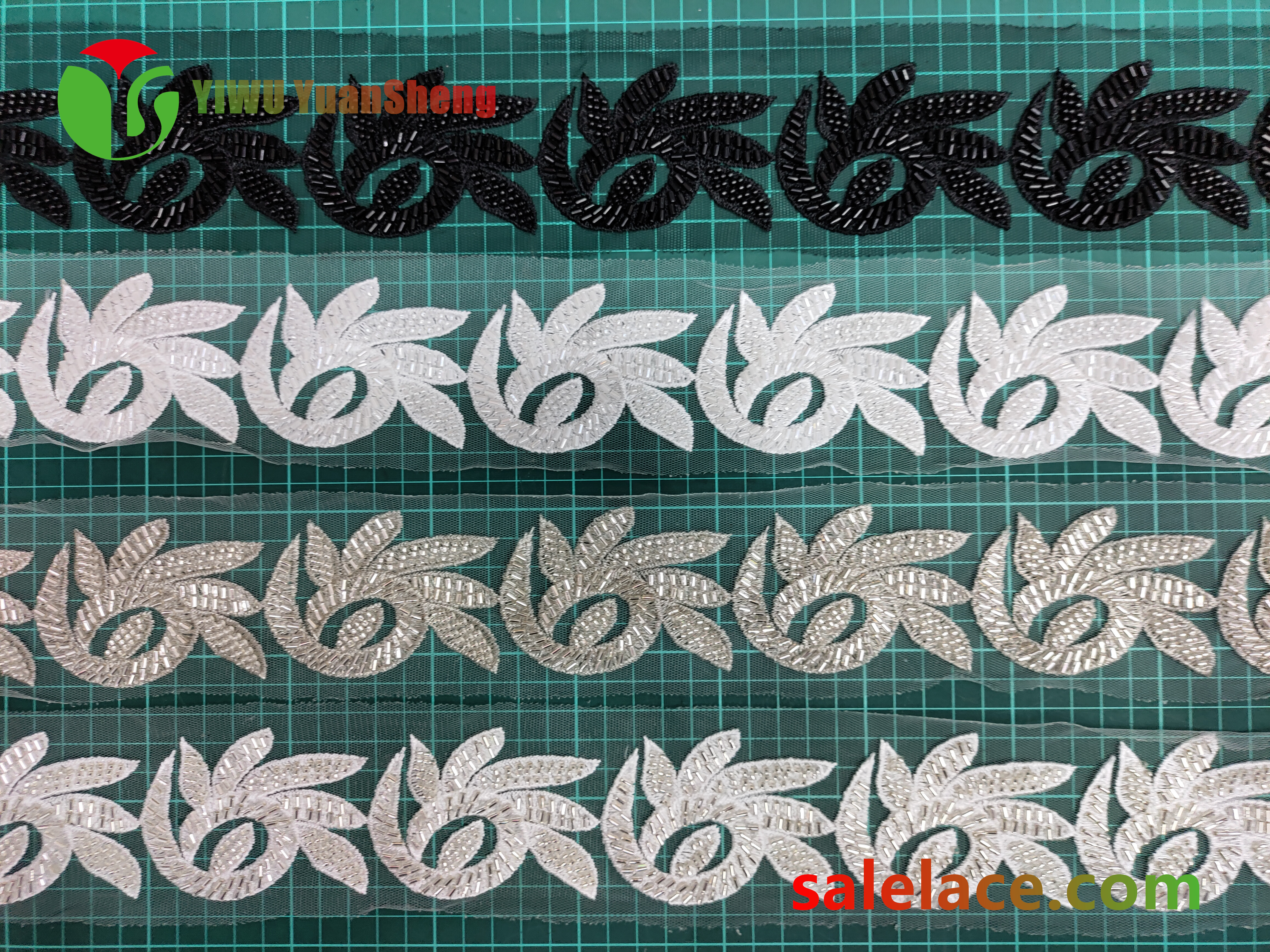 Glass bead mesh lace YS4090#