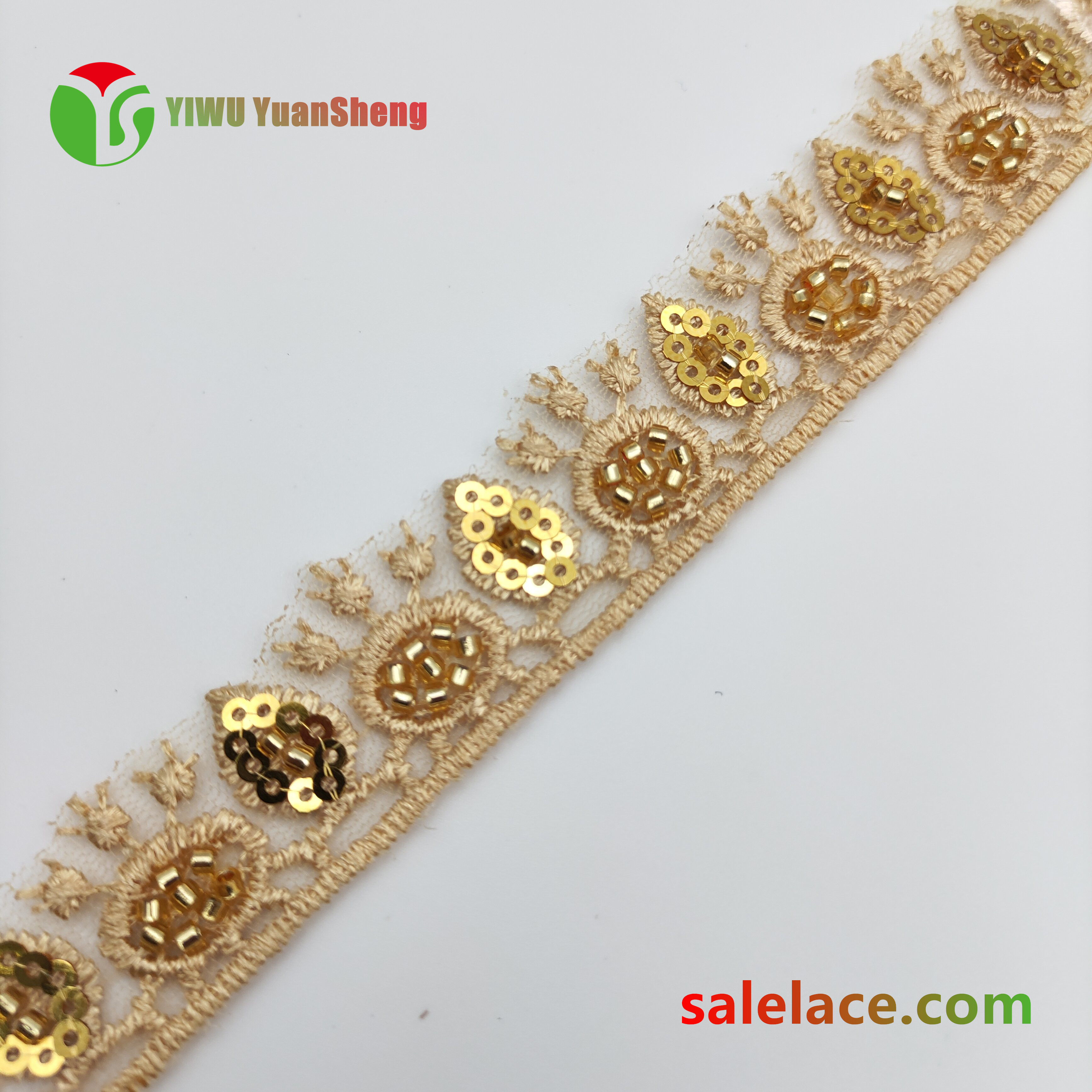 Glass bead mesh lace YS4313#