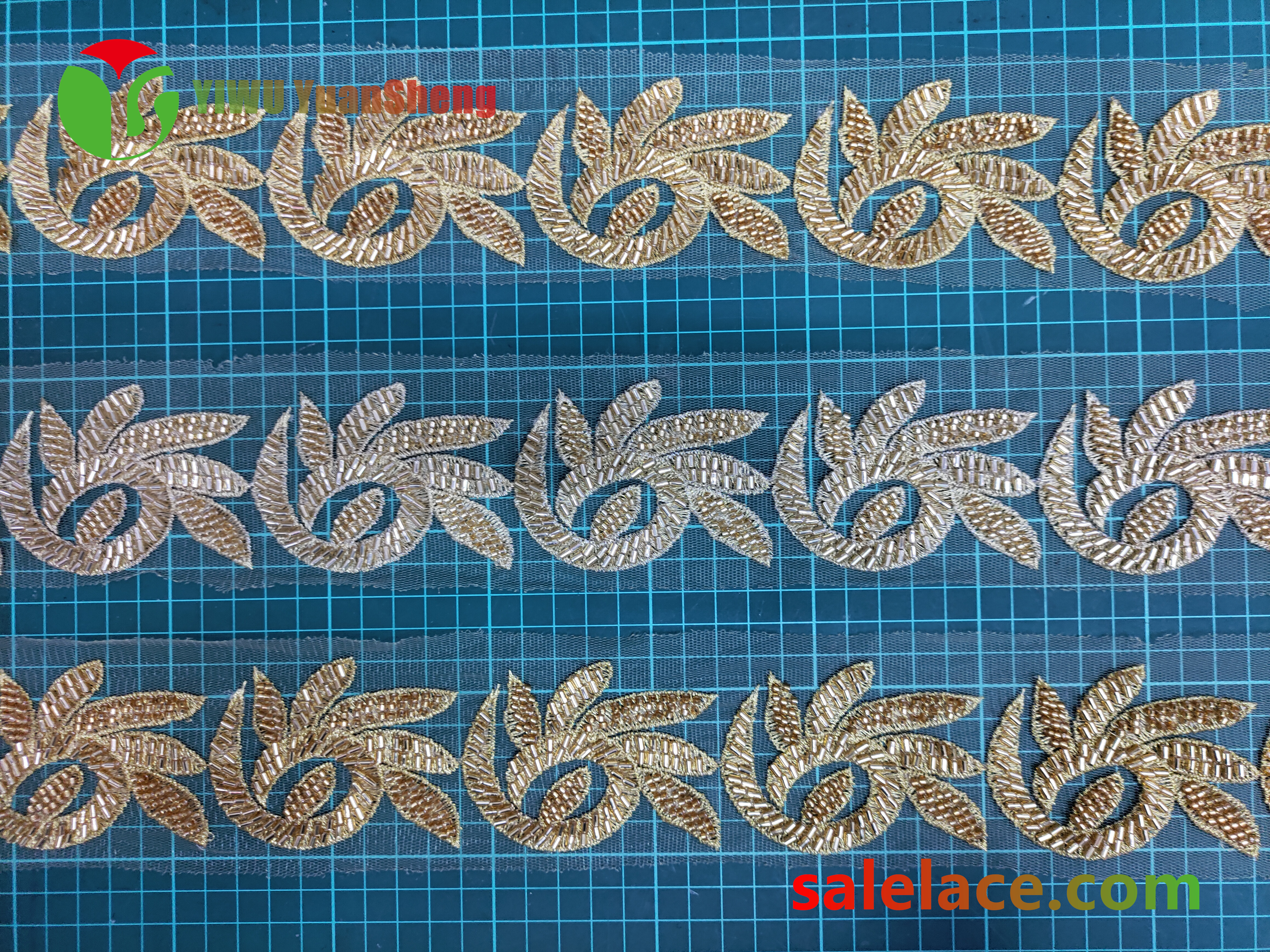 Glass bead mesh lace YS4090#