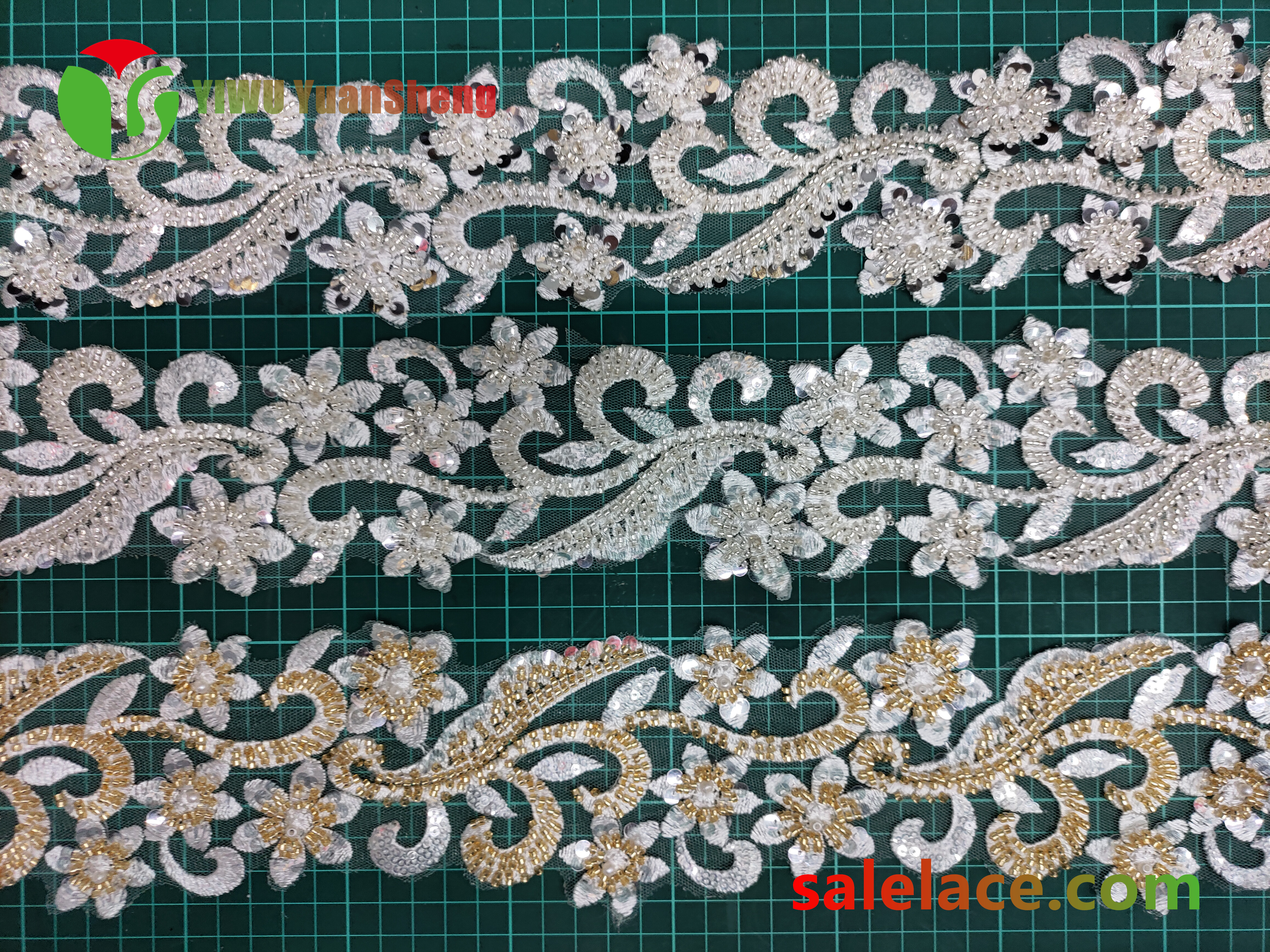 Glass bead mesh lace YS4110#