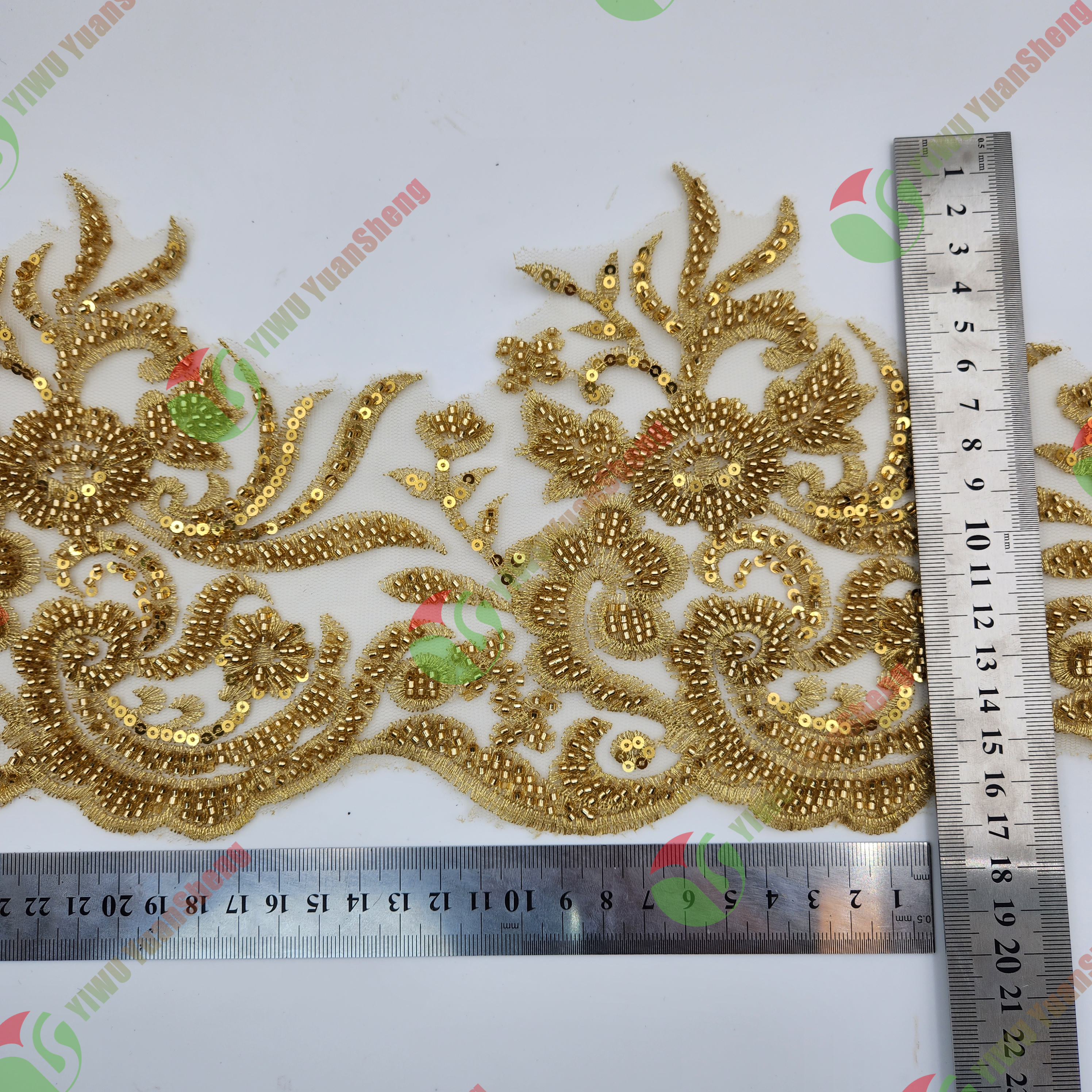 Glass bead mesh lace YS5034#