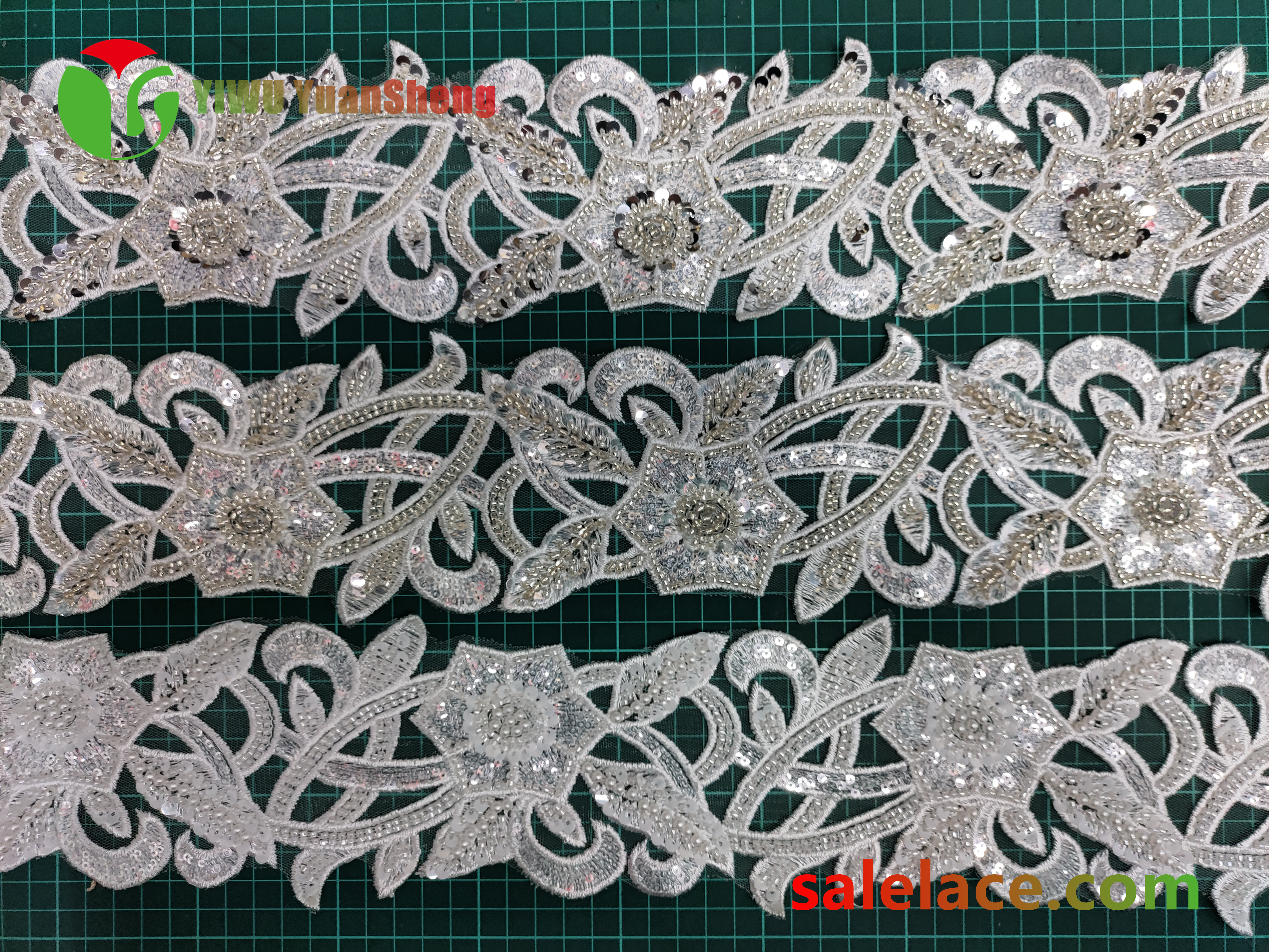 Glass bead mesh lace YS4150#