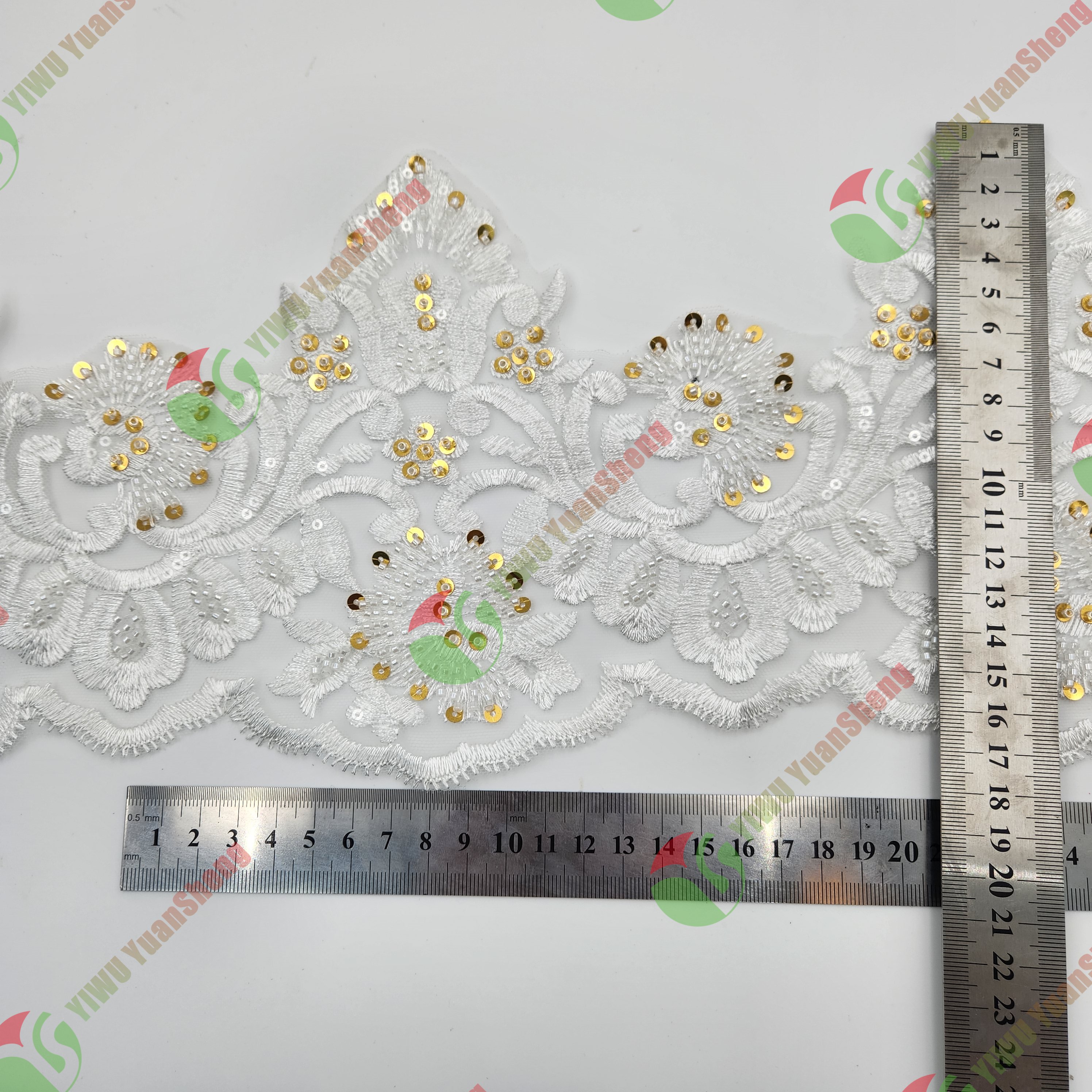 Glass bead mesh lace YS5036#