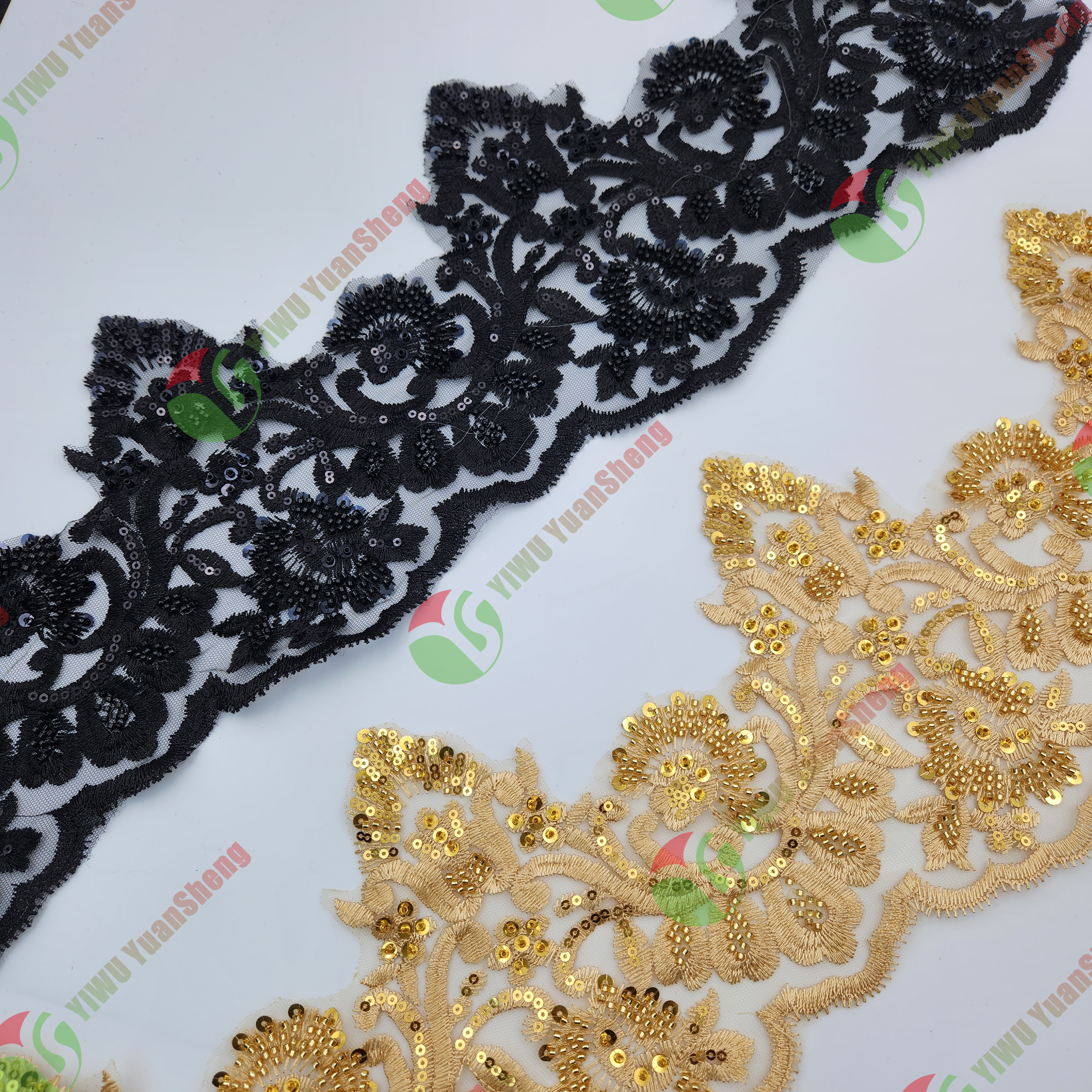 Glass bead mesh lace YS5036#