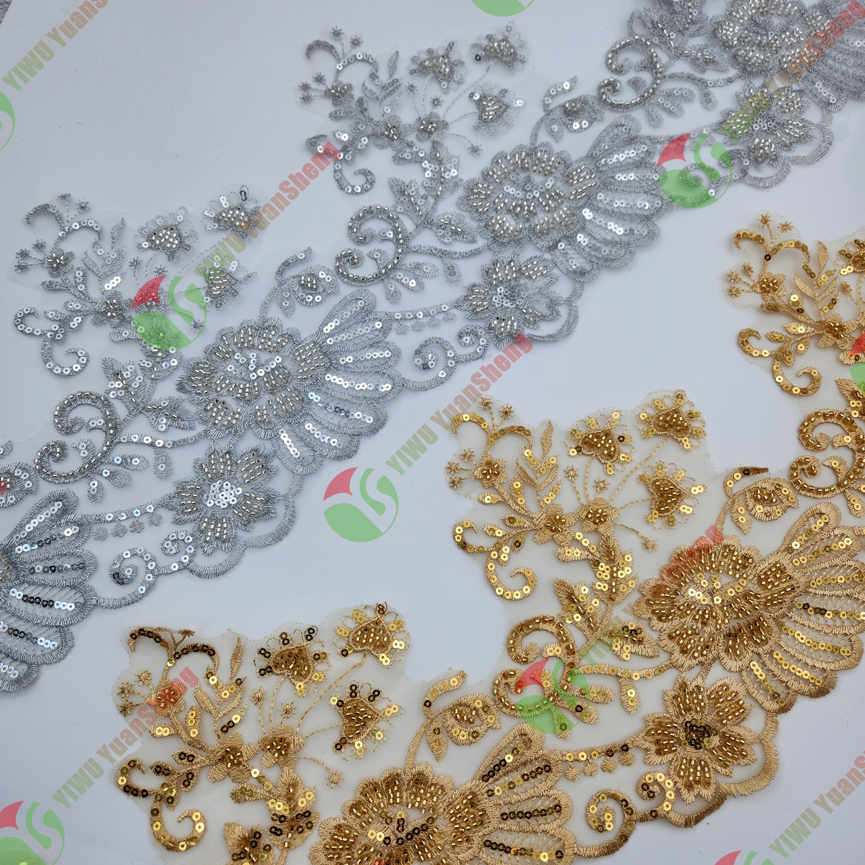 Glass bead mesh lace YS5038#