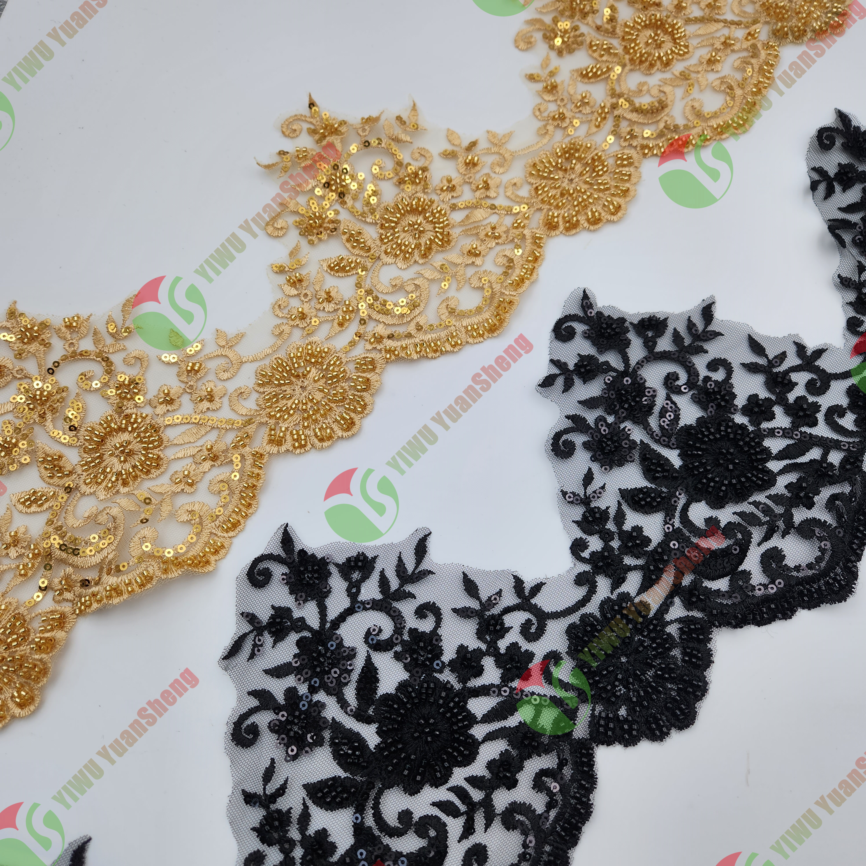 Glass bead mesh lace YS5041#